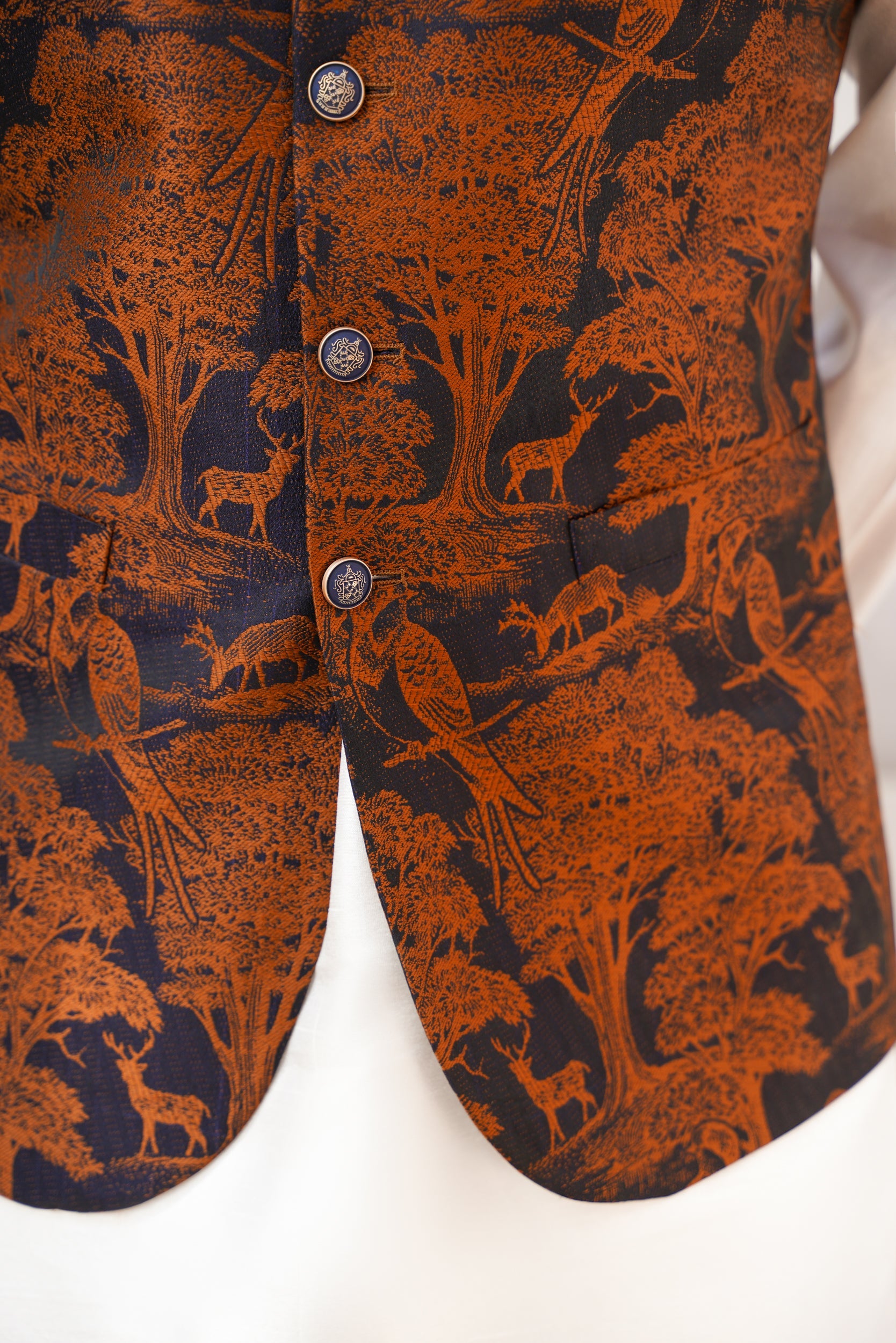 Indigo hazel hand embellished waistcoat