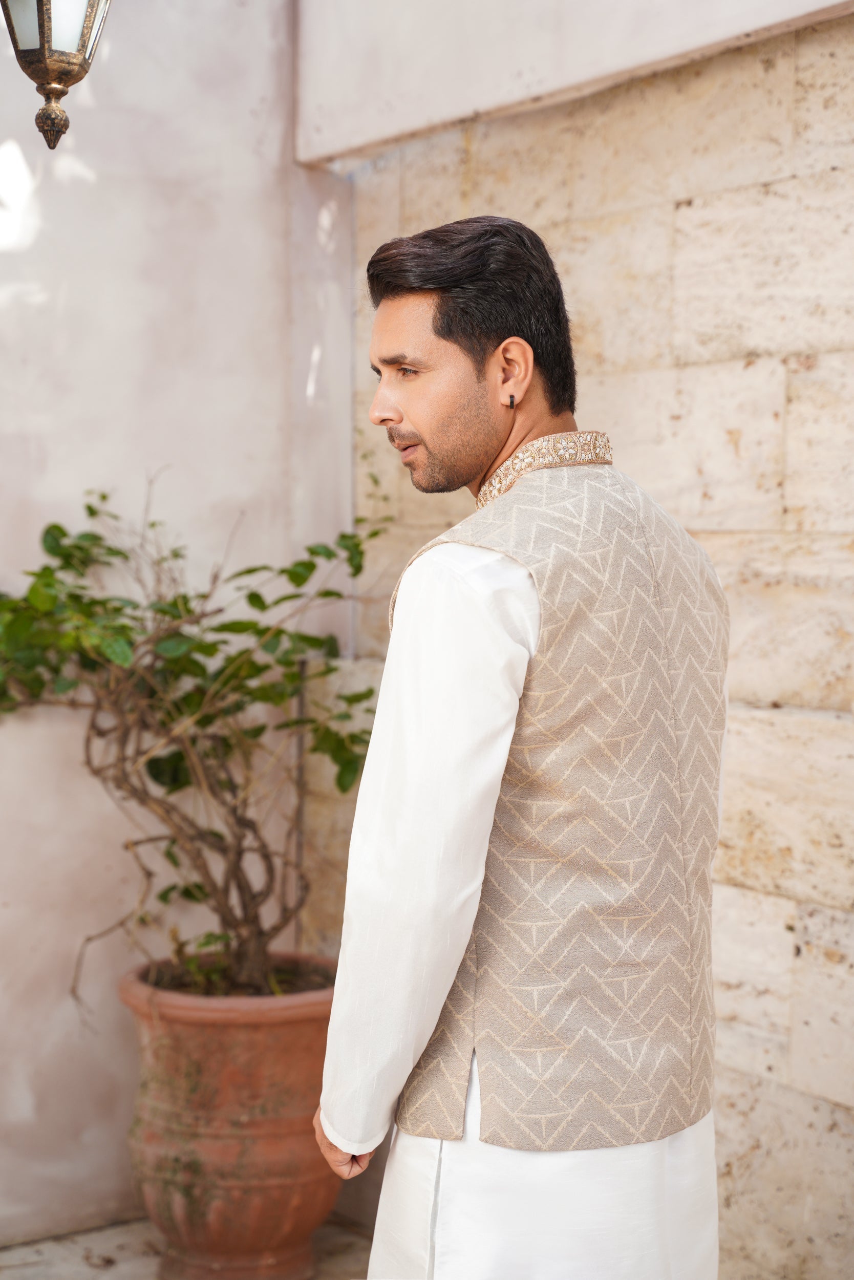 Ivory white Hand embellished