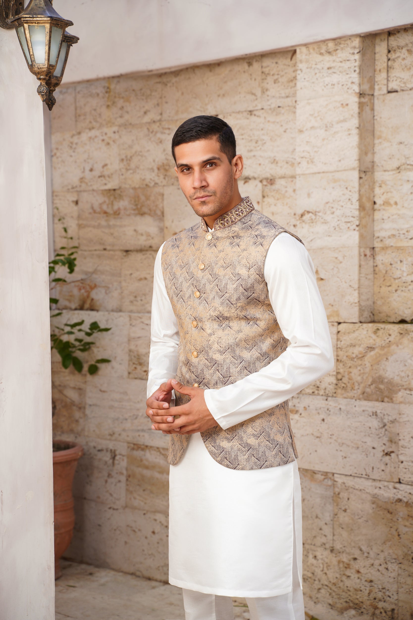 Geometrical patterned  waistcoat