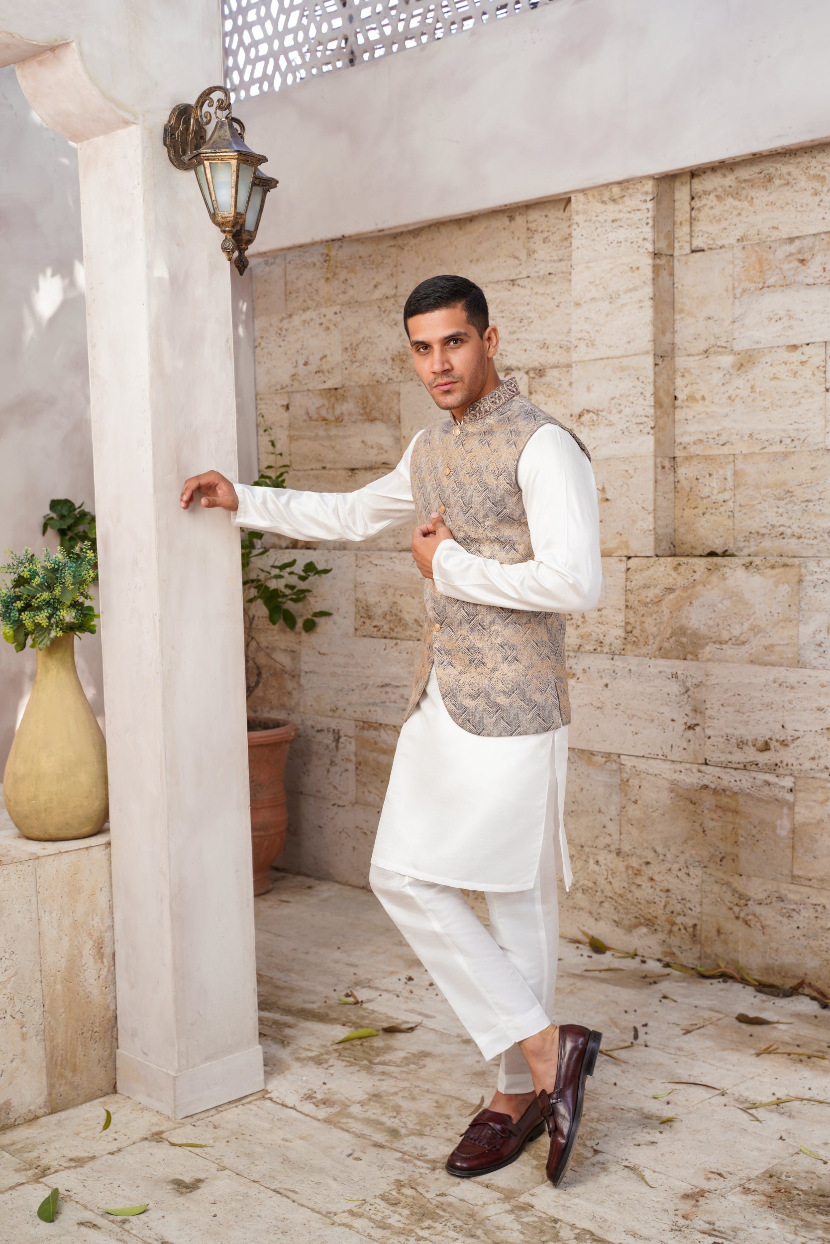 Geometrical patterned  waistcoat