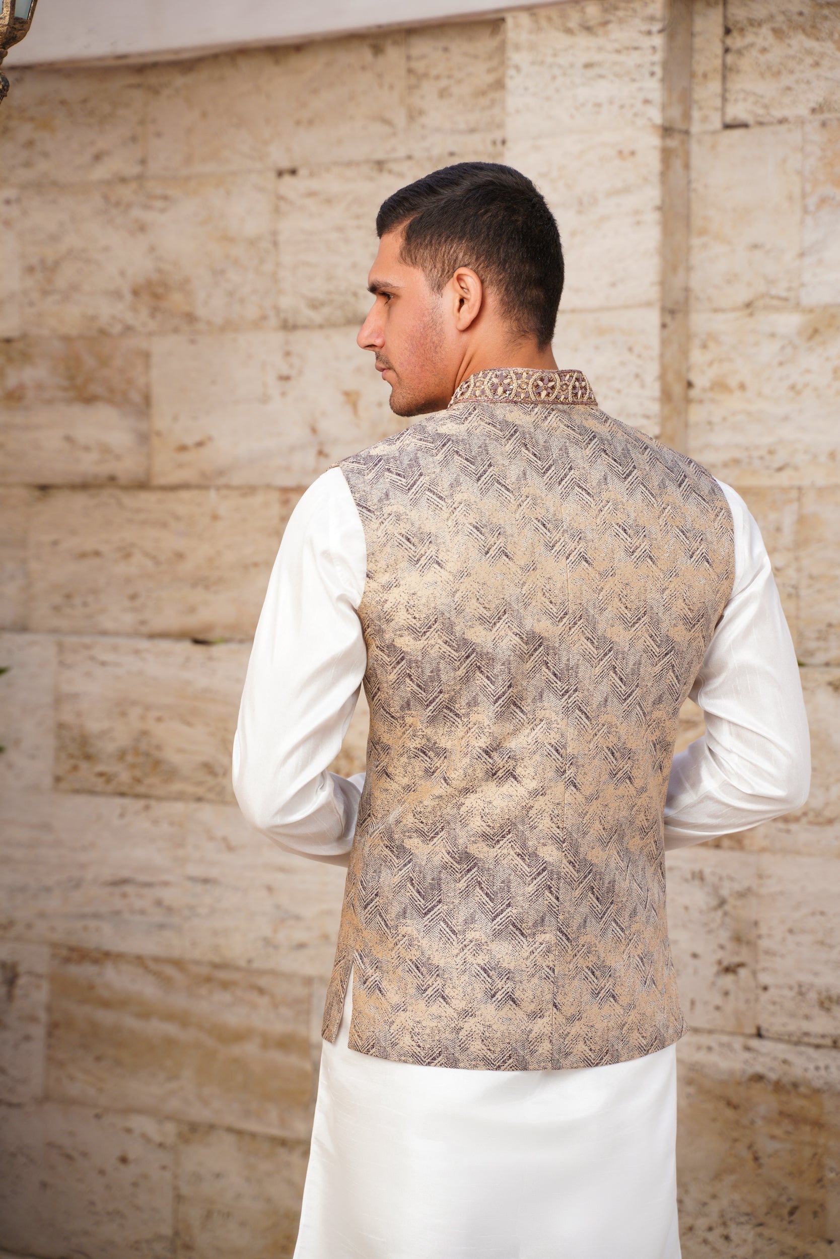 Geometrical patterned  waistcoat