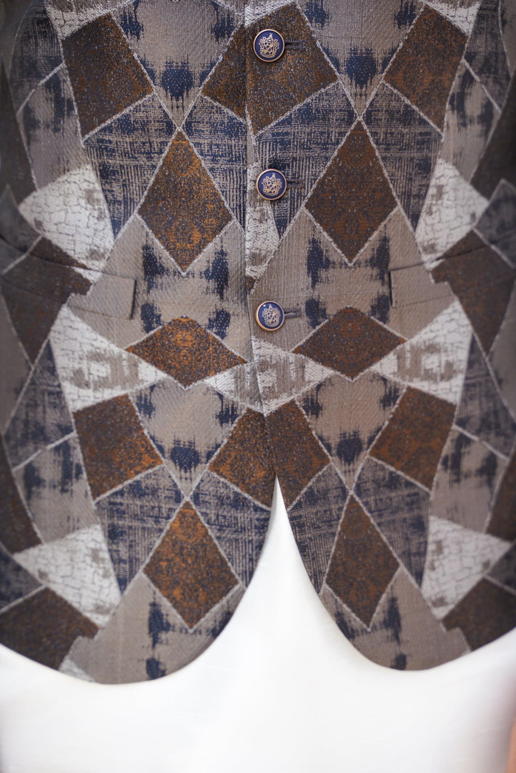 Gray brown Printed waistcoat