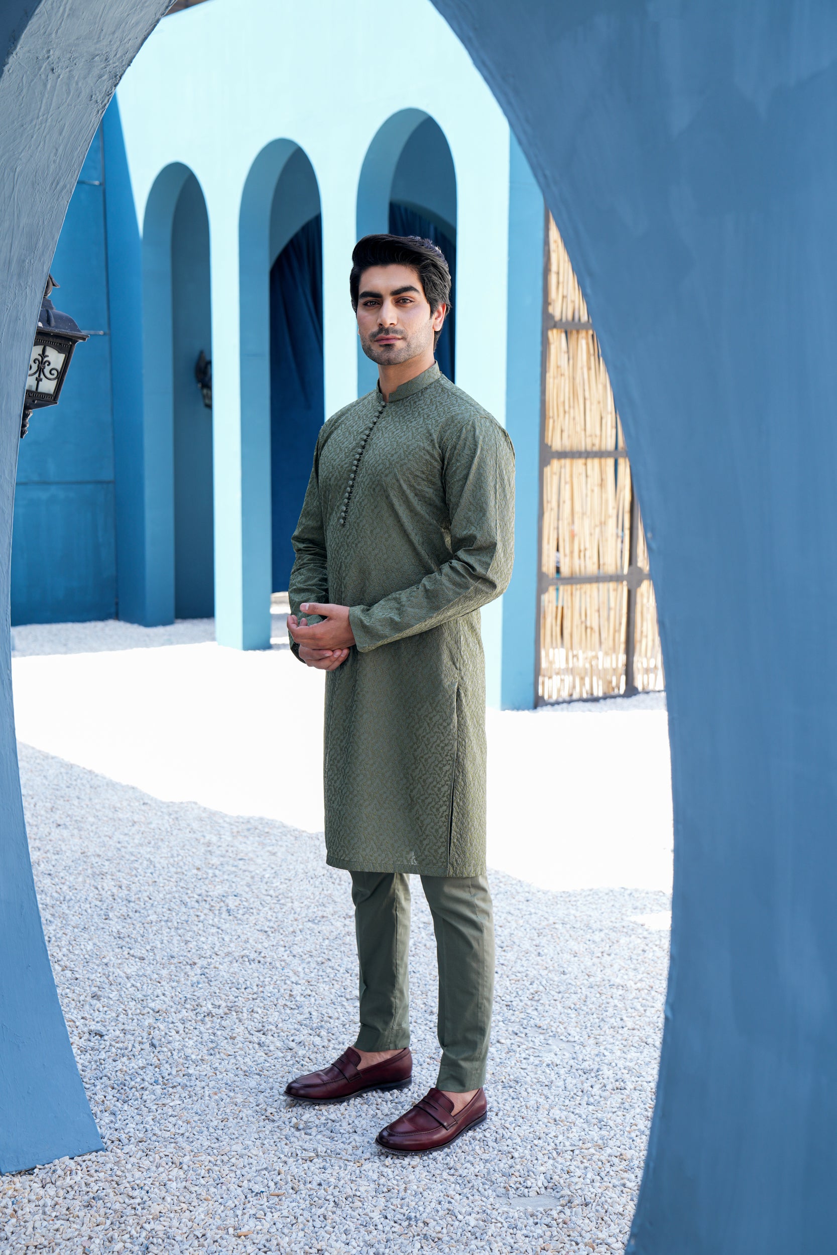Olive Kurta Set