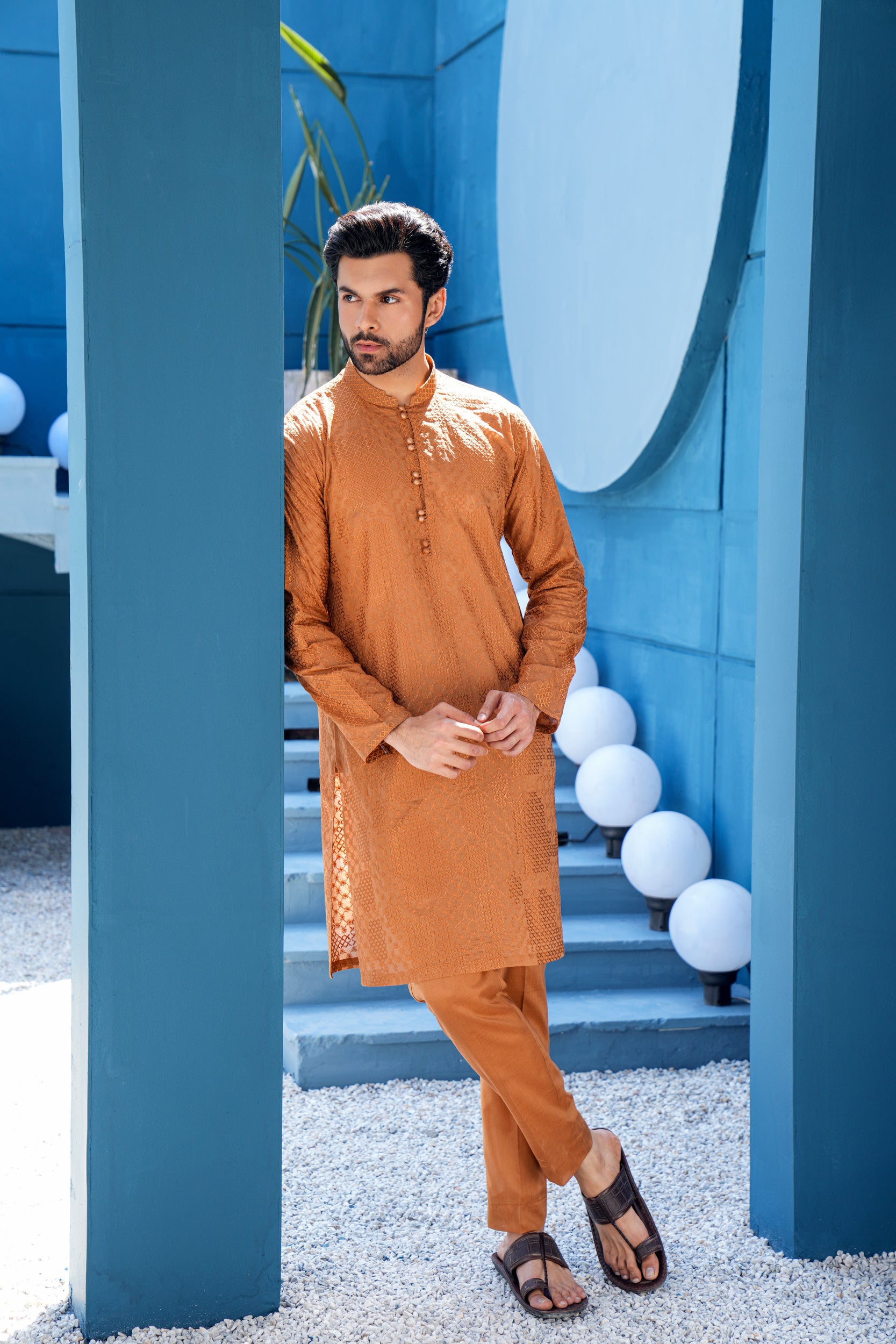 Nut Brown Kurta Set