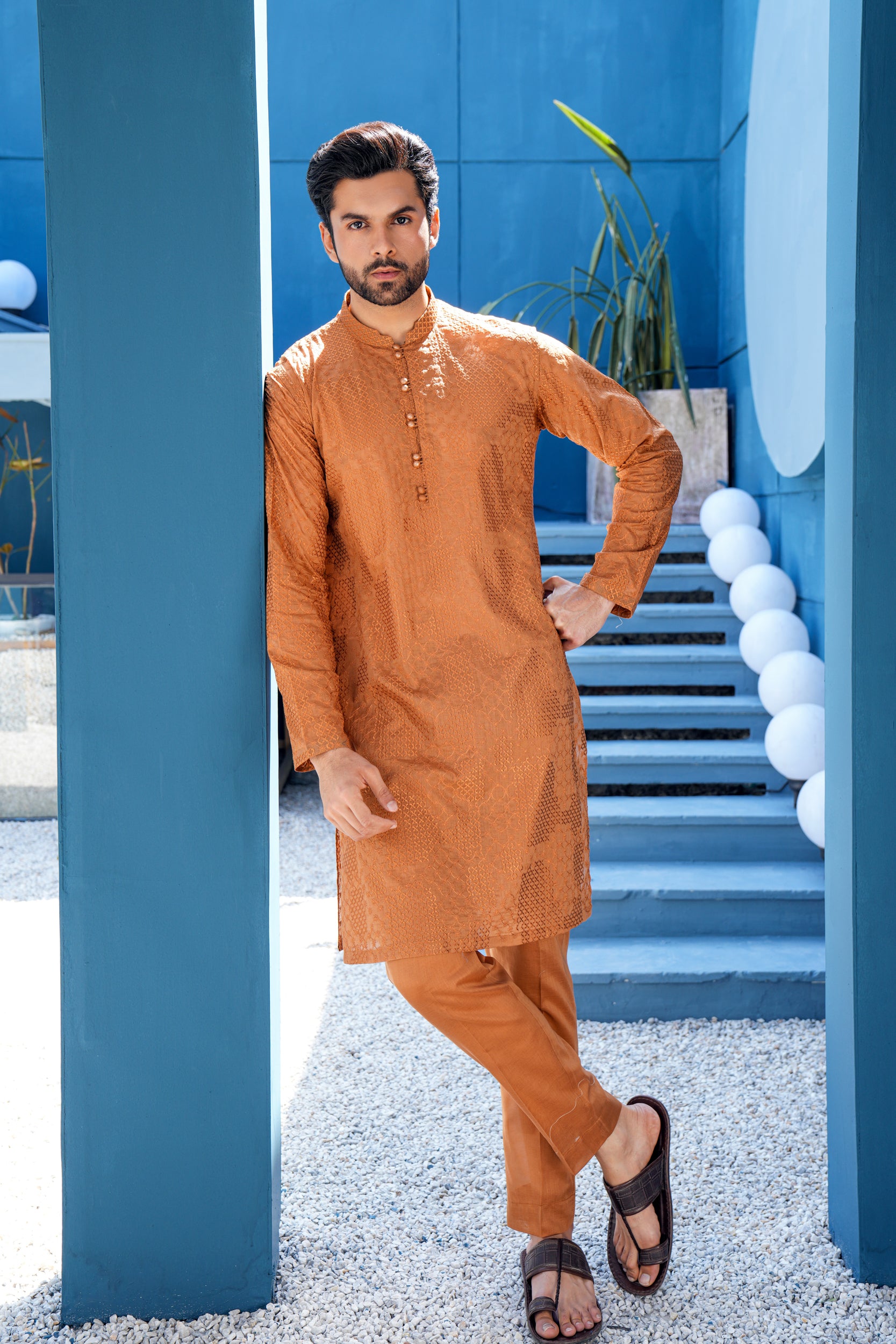 Nut Brown Kurta Set