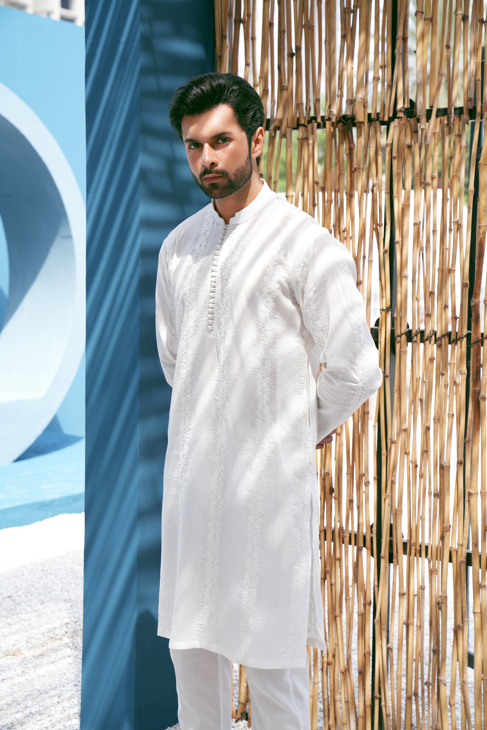 Ivory Thread Work Kurta Set