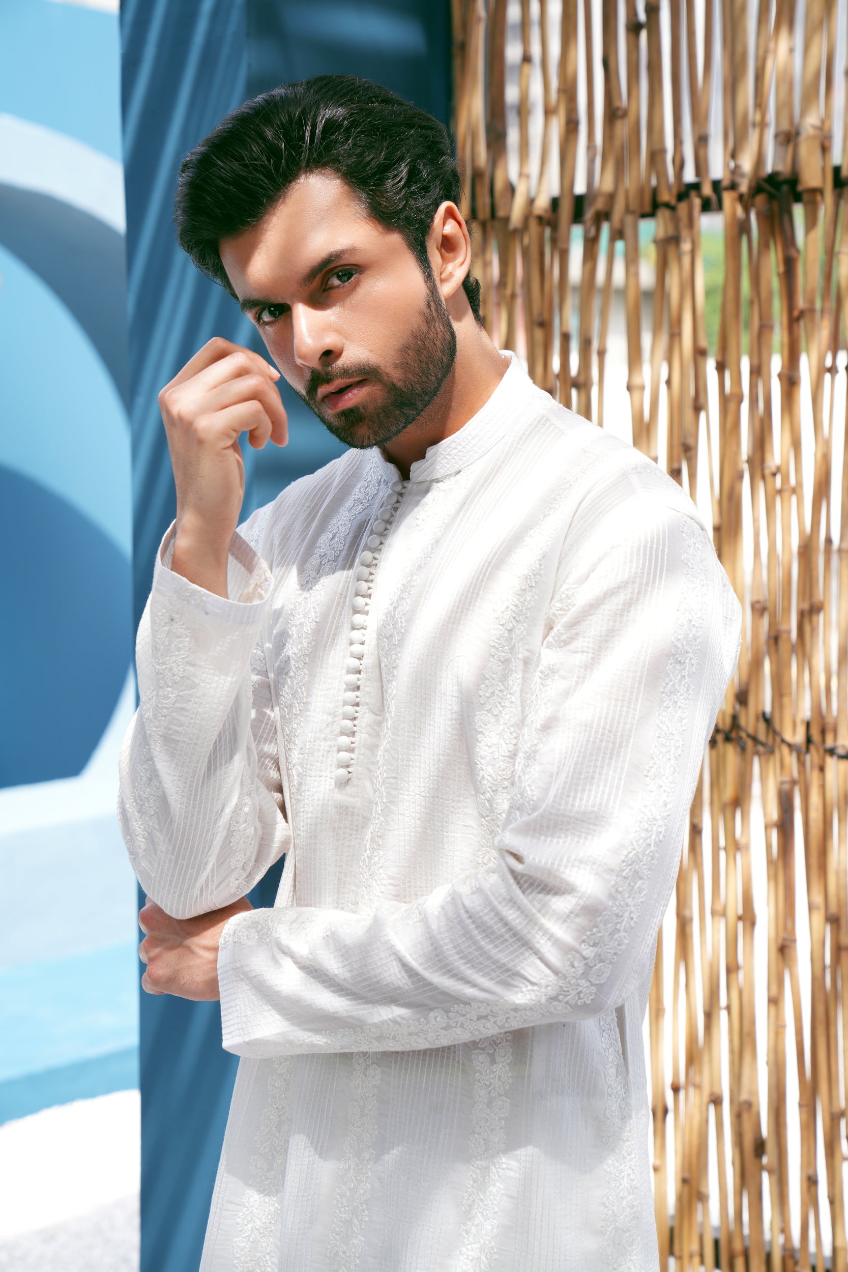 Ivory Thread Work Kurta Set