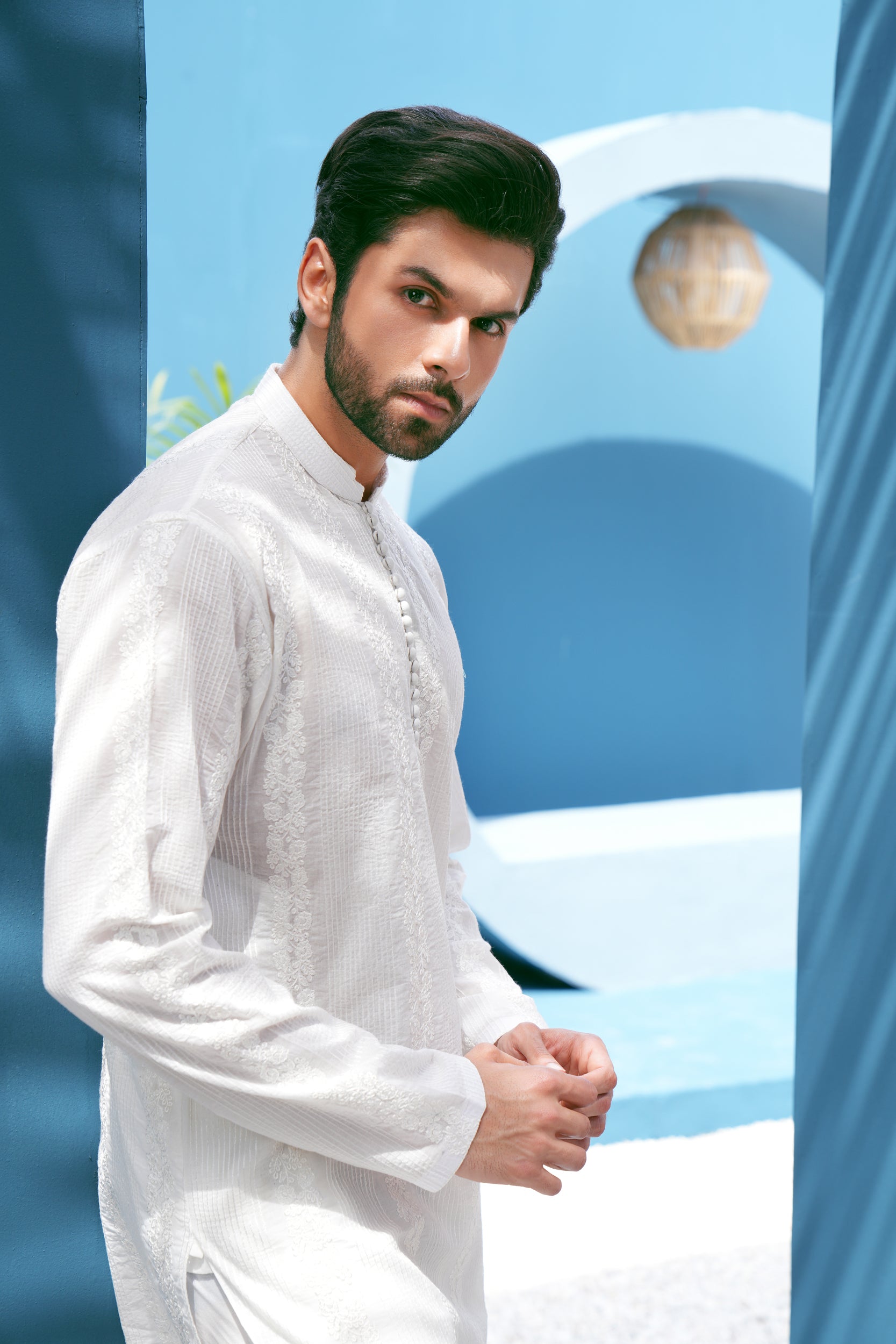 Ivory Thread Work Kurta Set