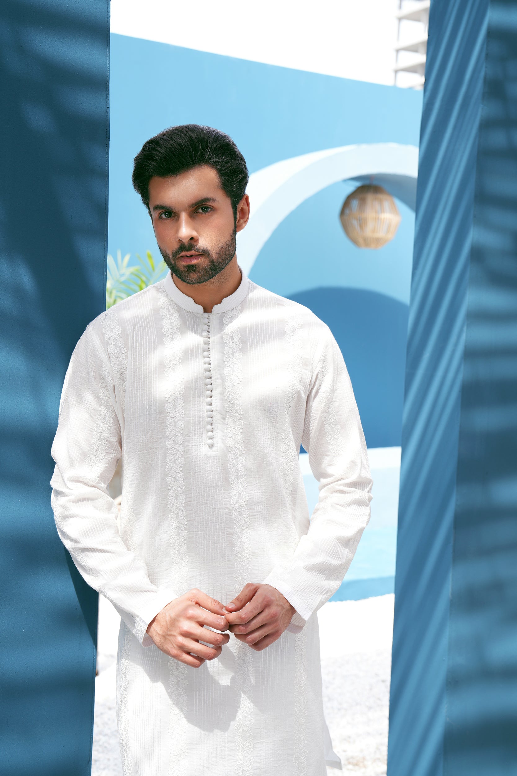 Ivory Thread Work Kurta Set