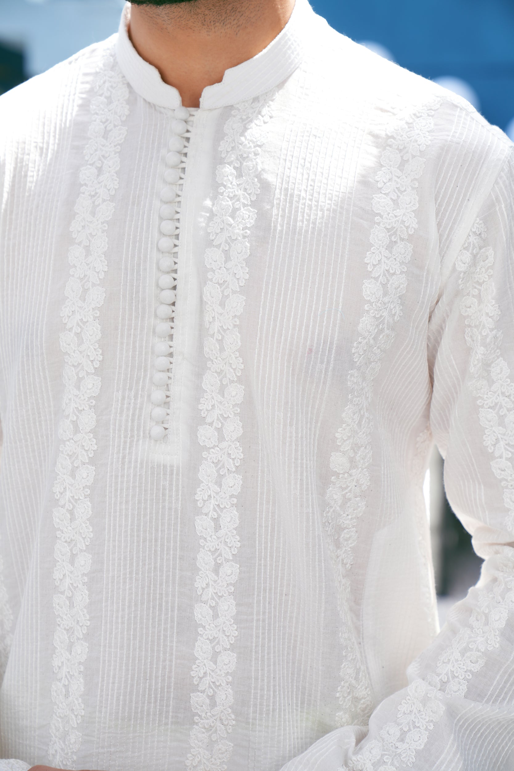 Ivory Thread Work Kurta Set