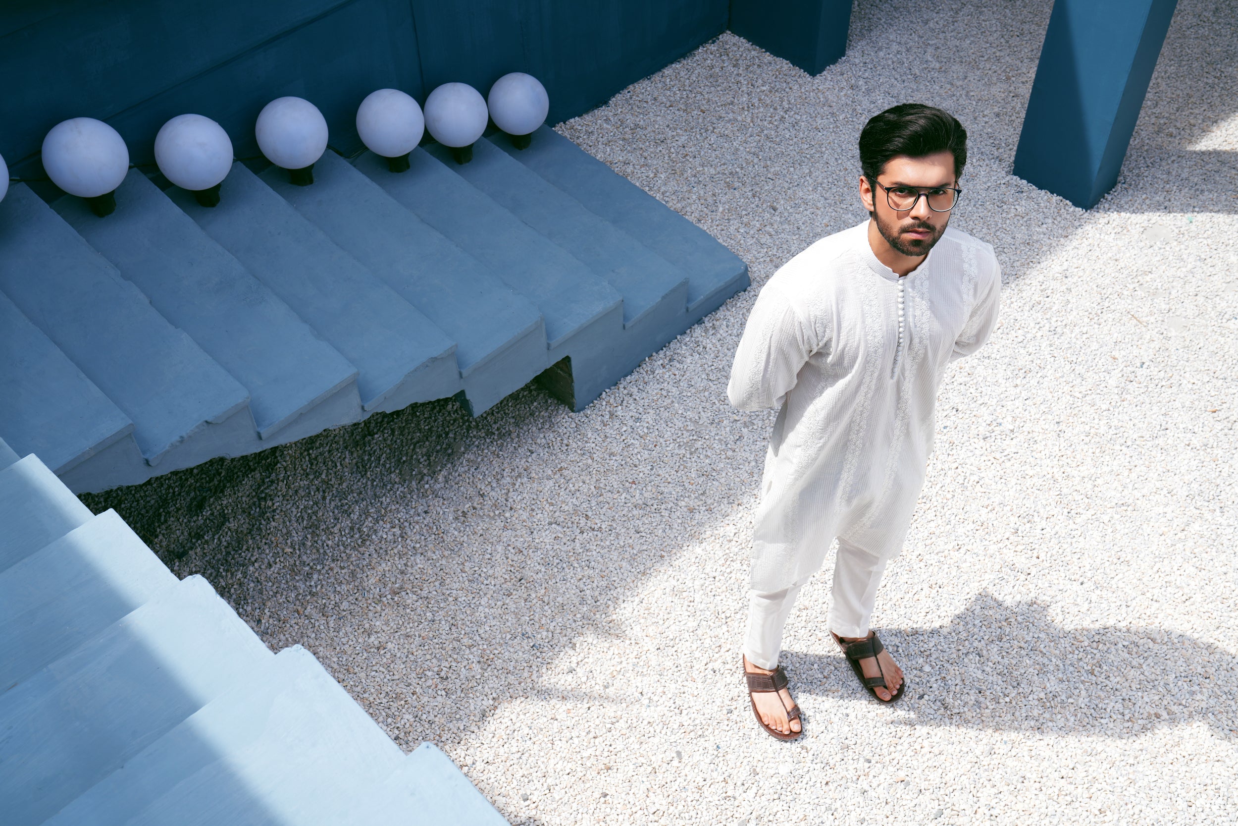 Ivory Thread Work Kurta Set