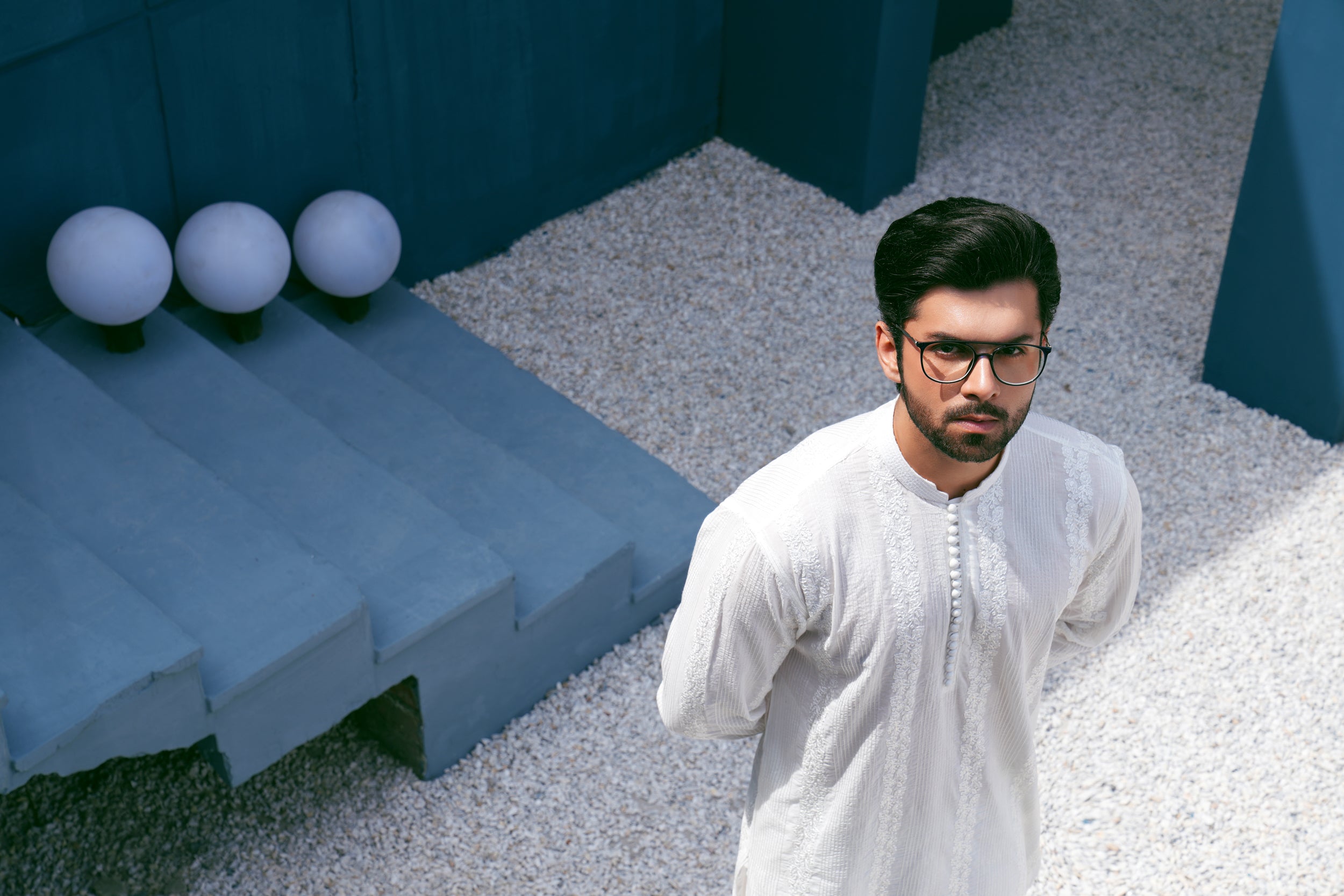 Ivory Thread Work Kurta Set