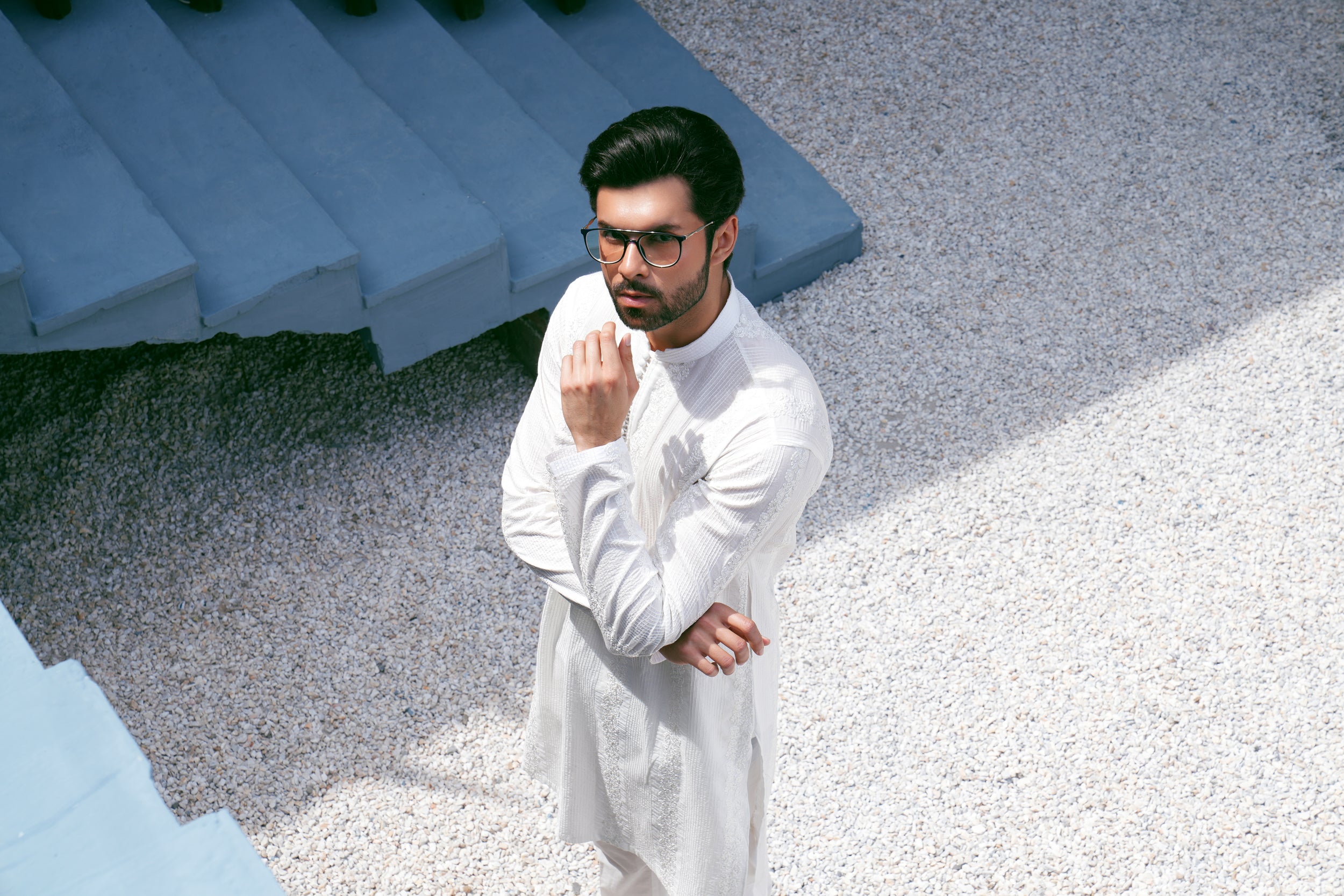 Ivory Thread Work Kurta Set