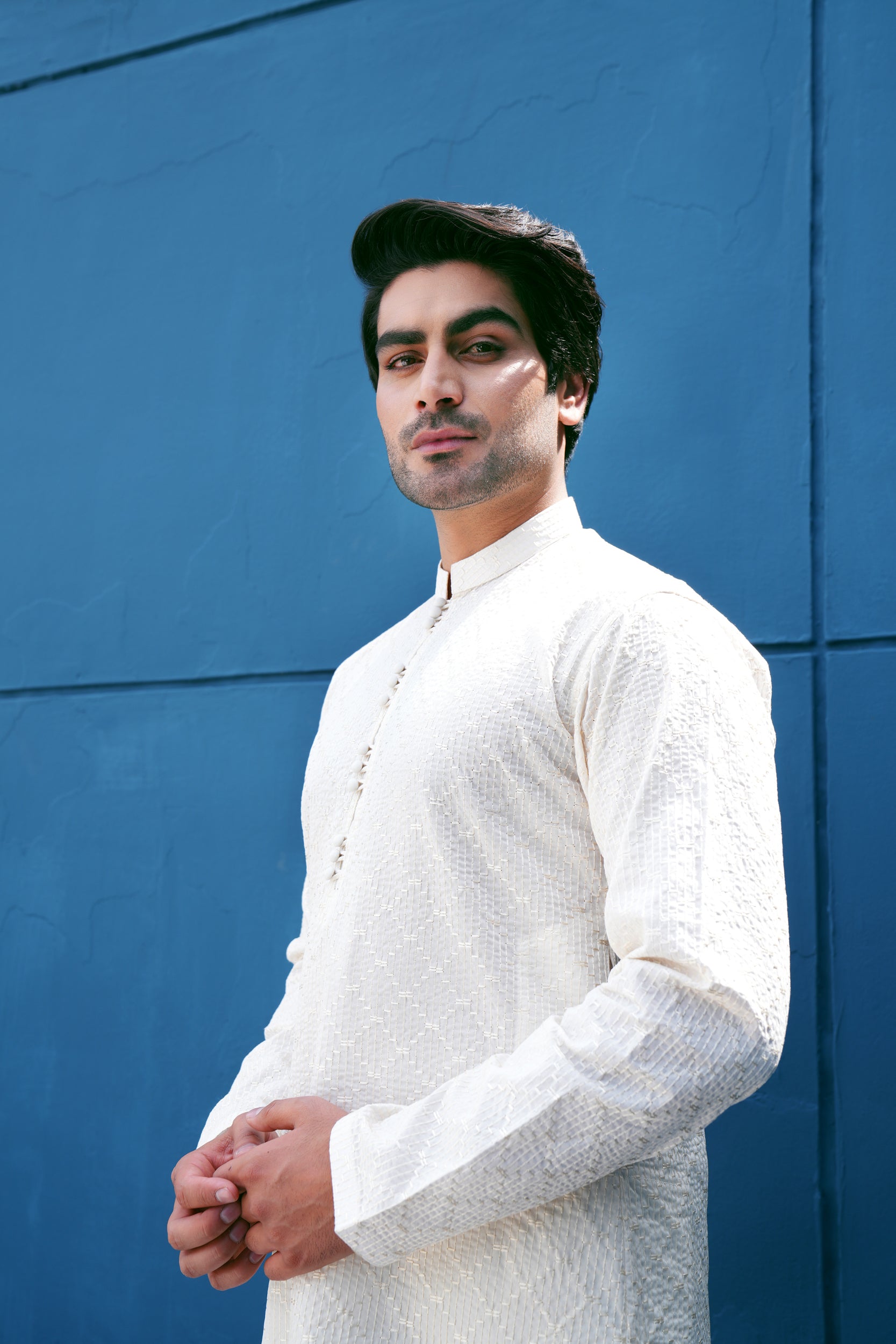 Ivory Thread Work Kurta Set