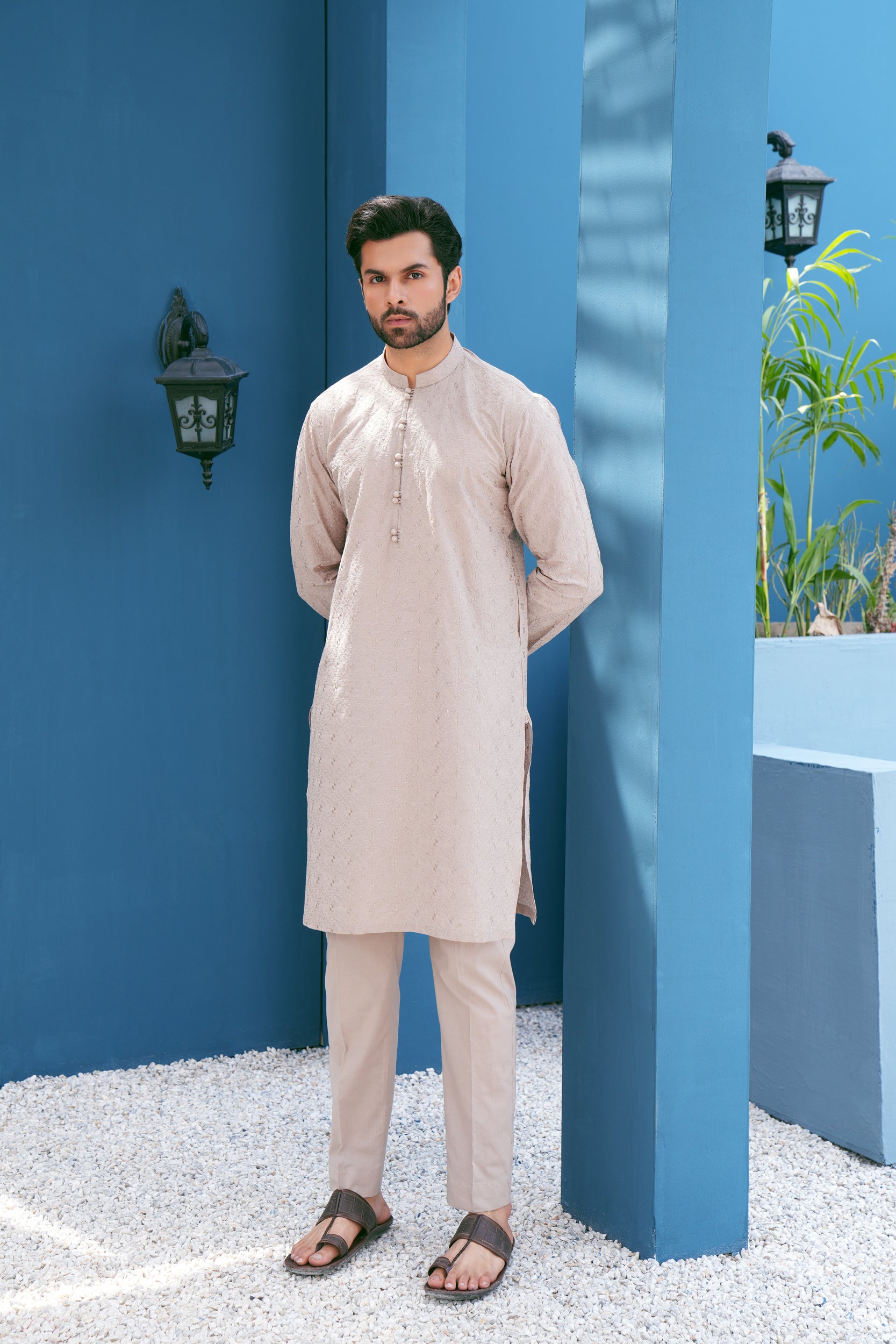 Cantaloupe Thread Work Kurta Set