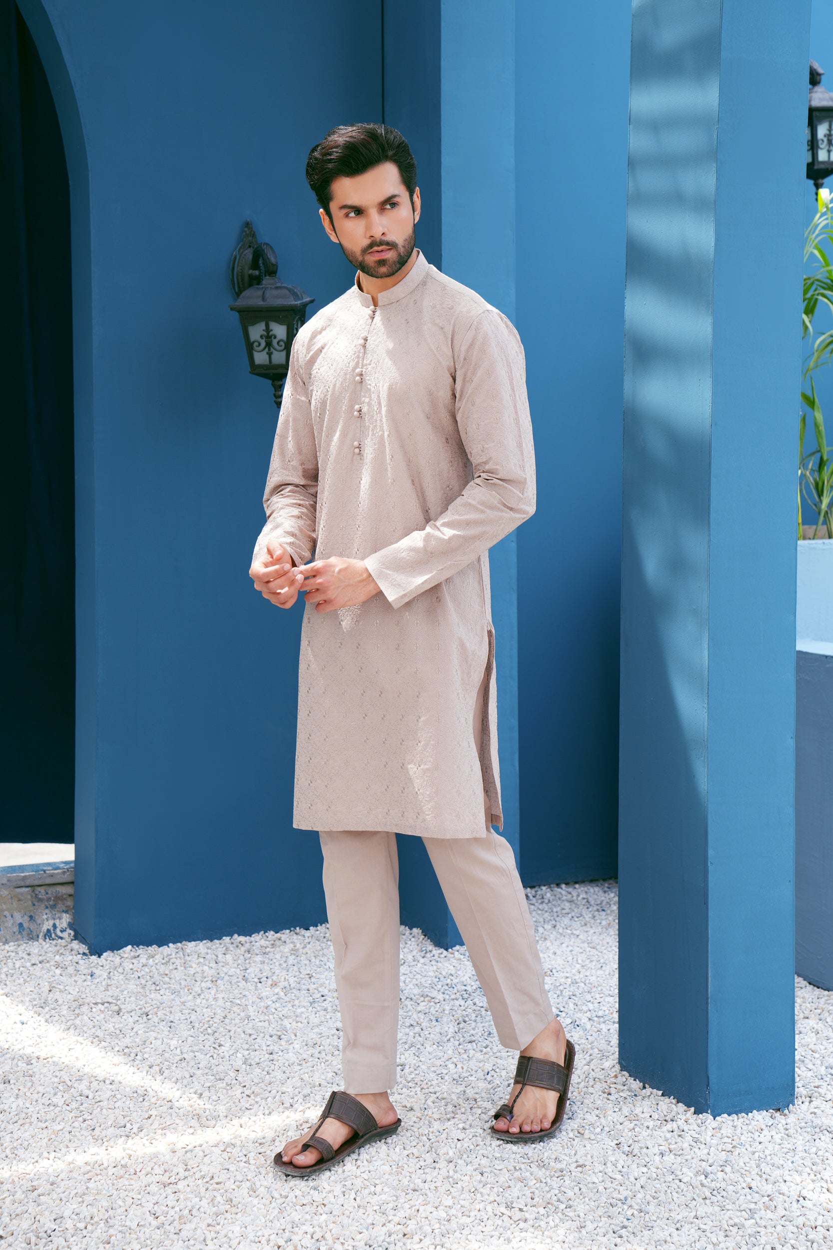 Cantaloupe Thread Work Kurta Set