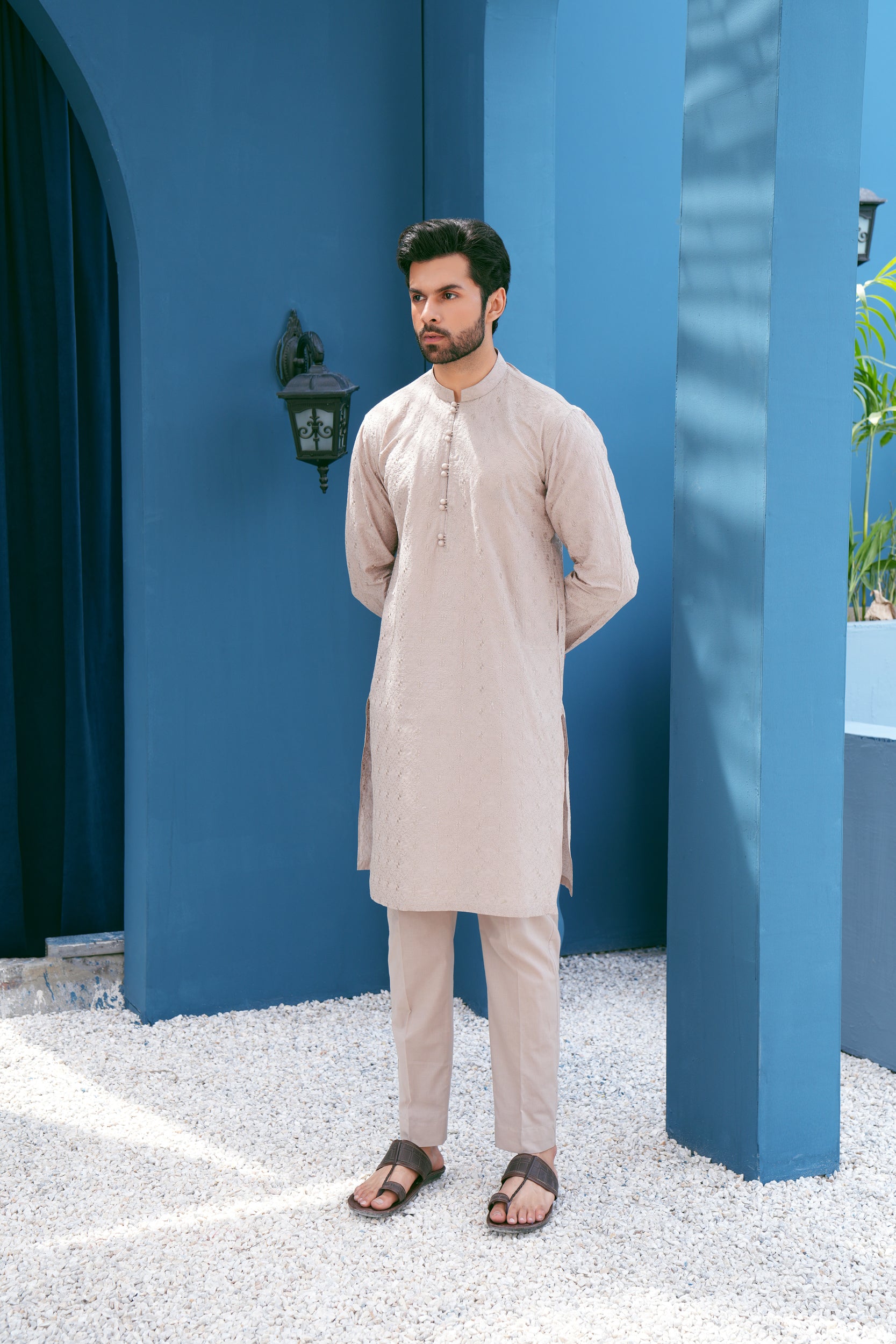 Cantaloupe Thread Work Kurta Set