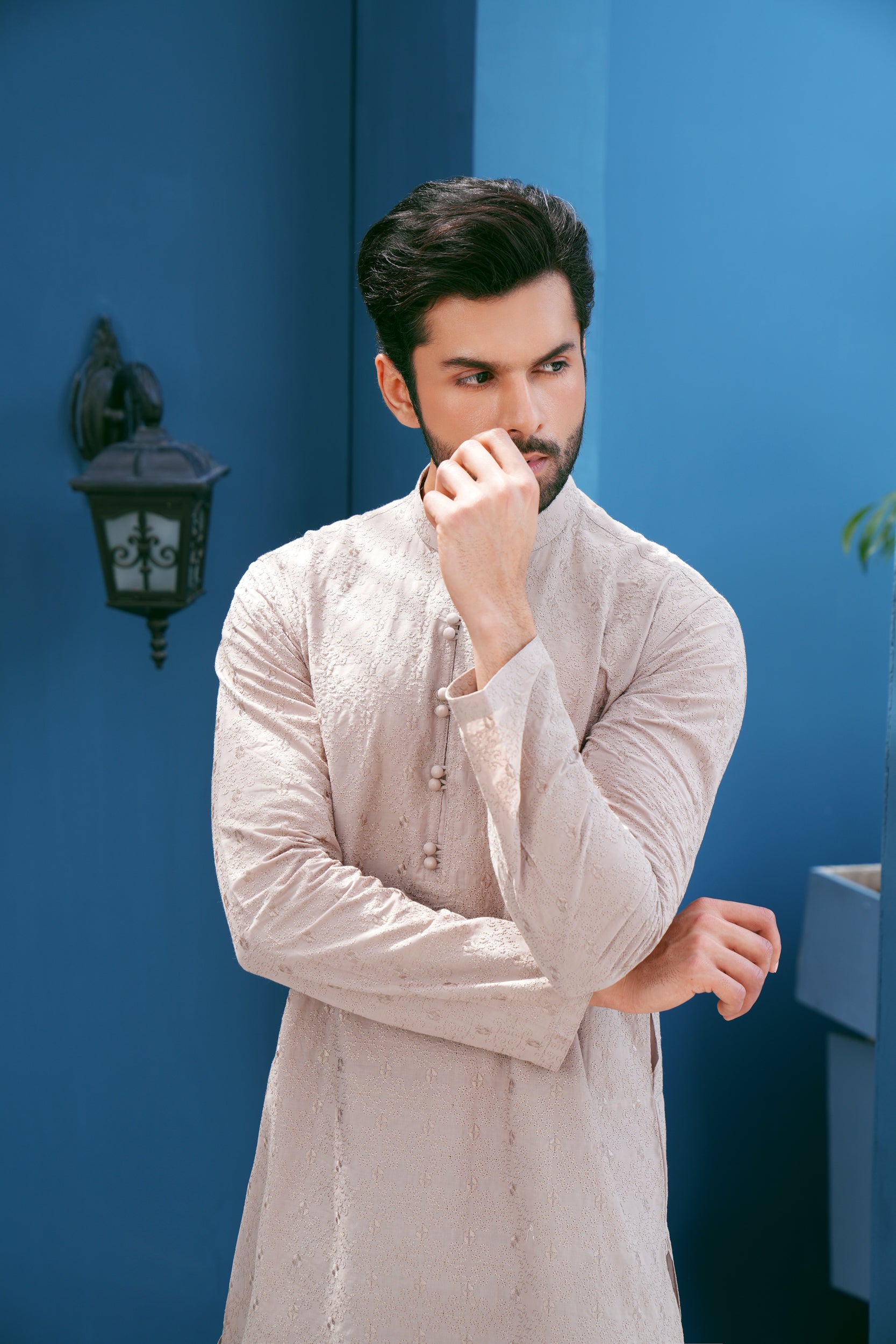 Cantaloupe Thread Work Kurta Set