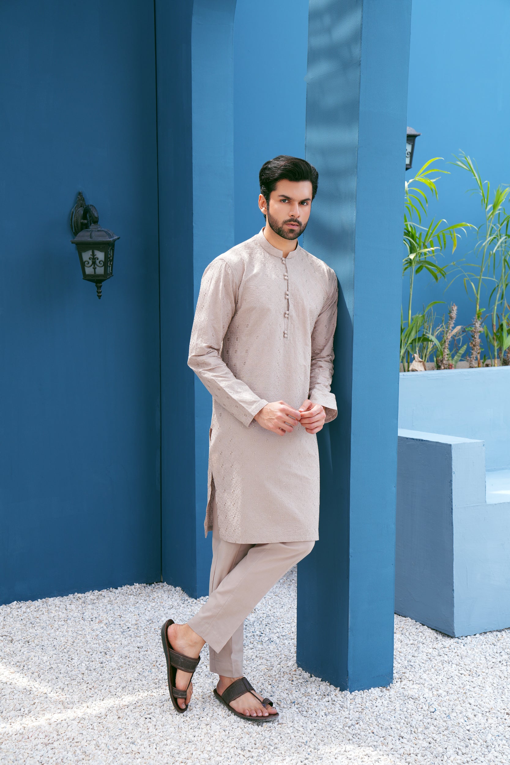 Cantaloupe Thread Work Kurta Set