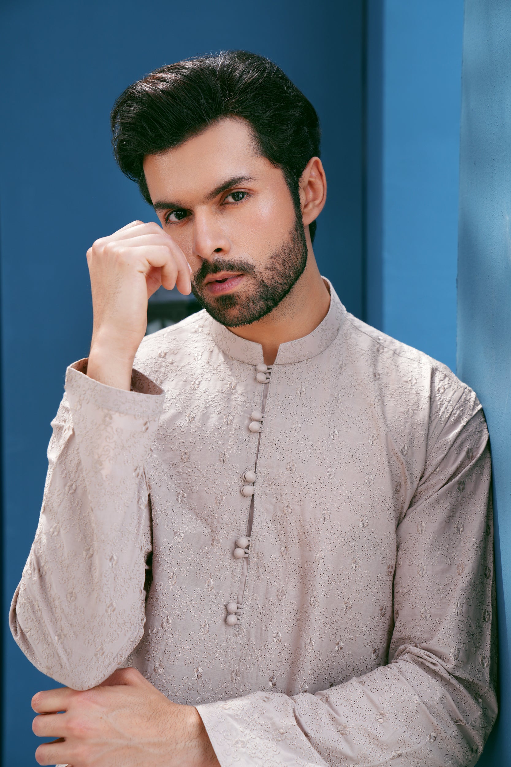 Cantaloupe Thread Work Kurta Set