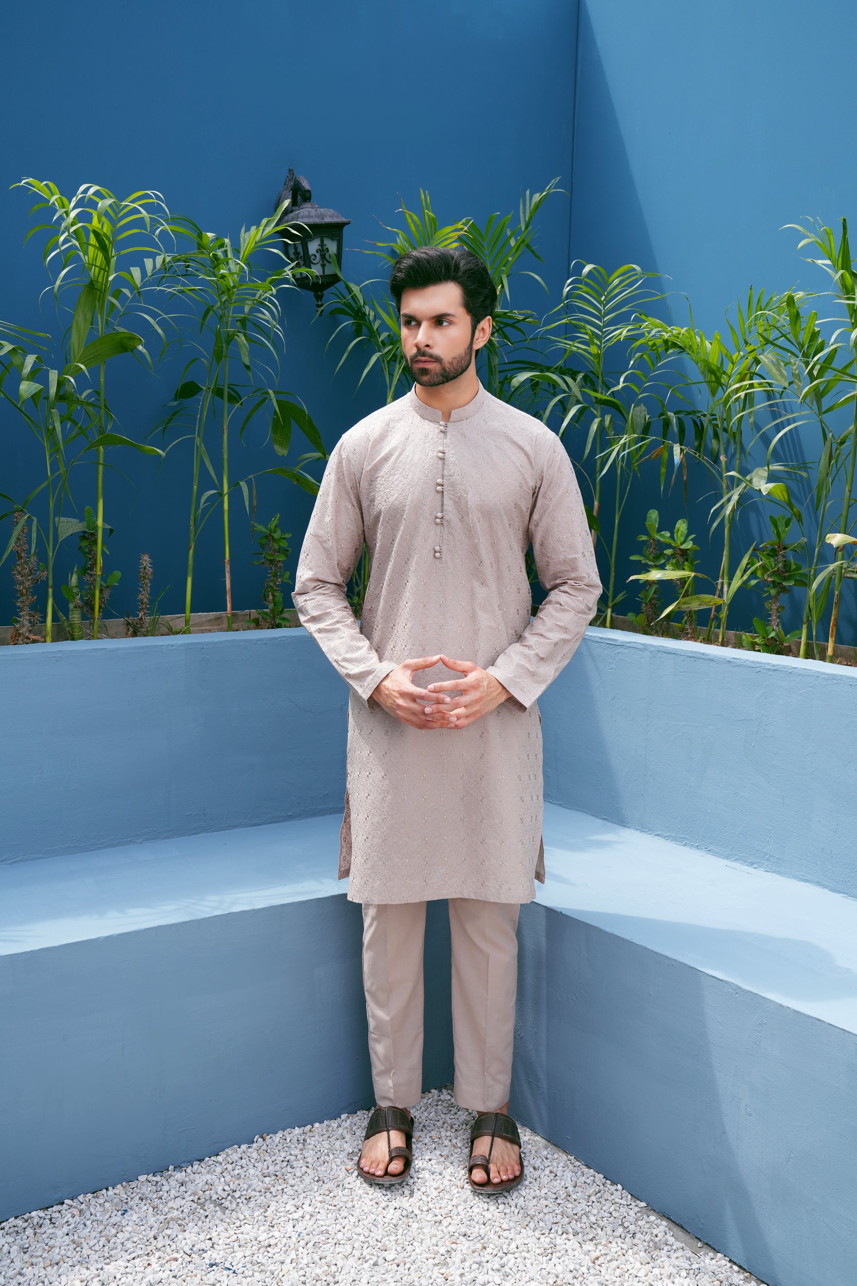 Cantaloupe Thread Work Kurta Set