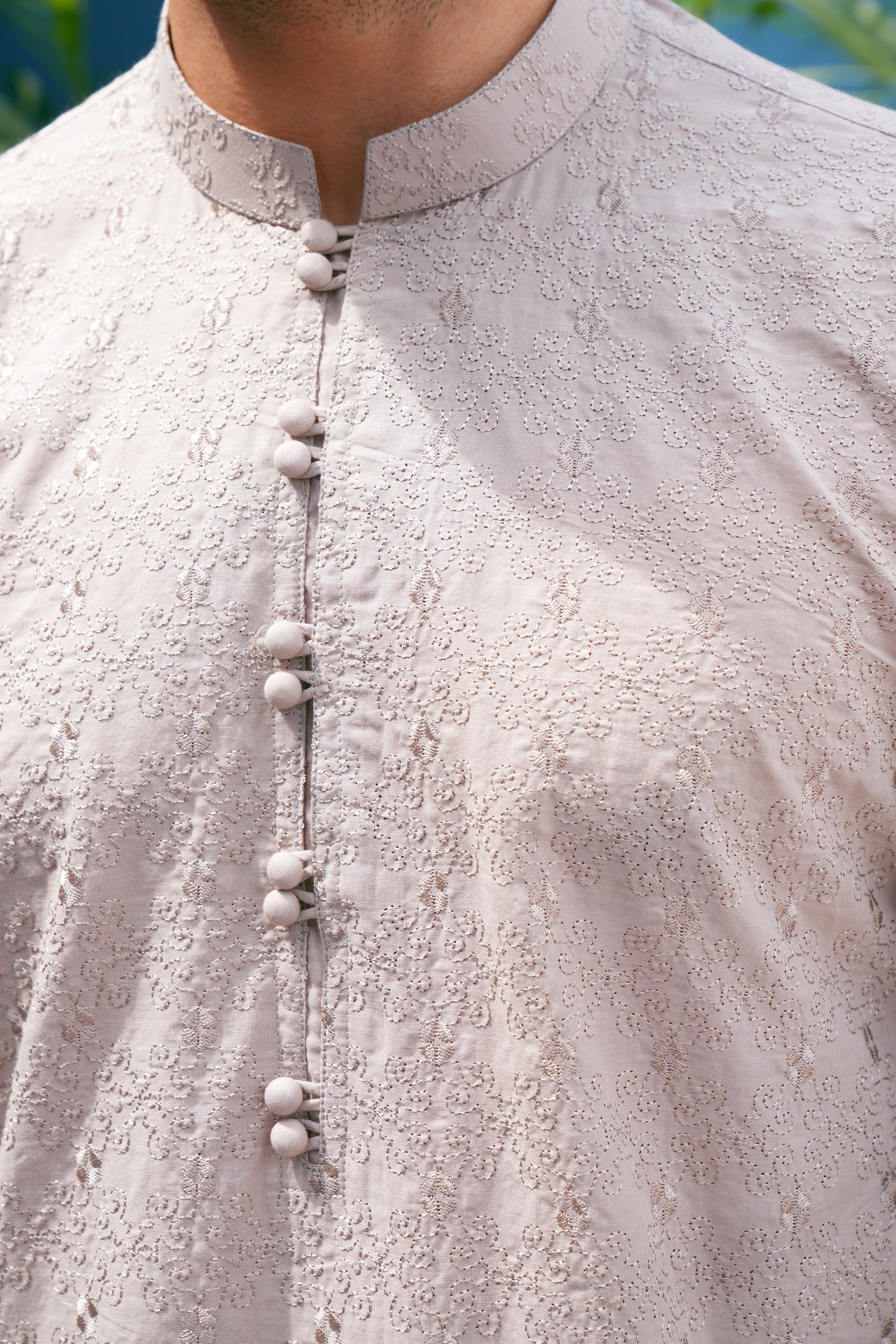 Cantaloupe Thread Work Kurta Set