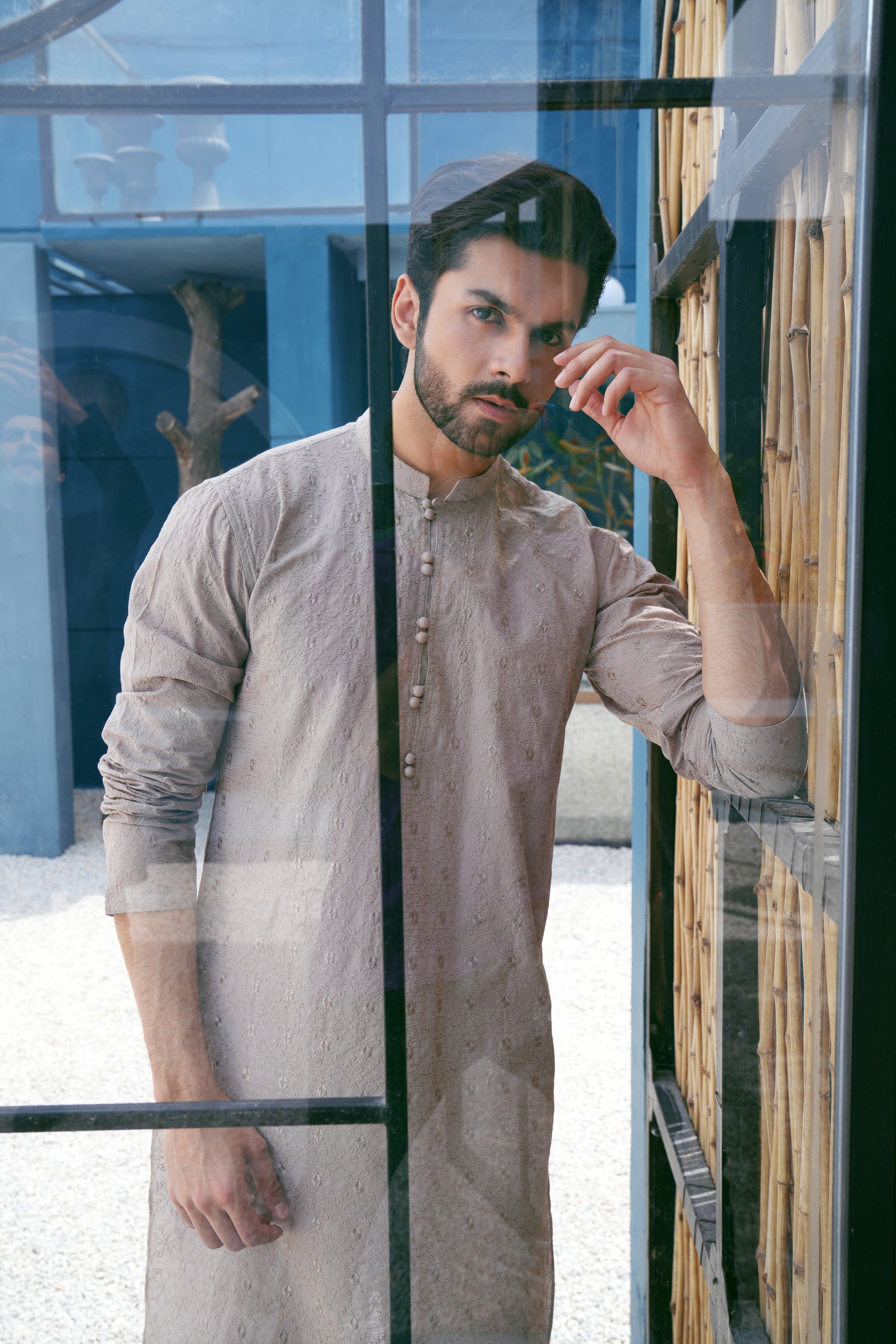 Cantaloupe Thread Work Kurta Set