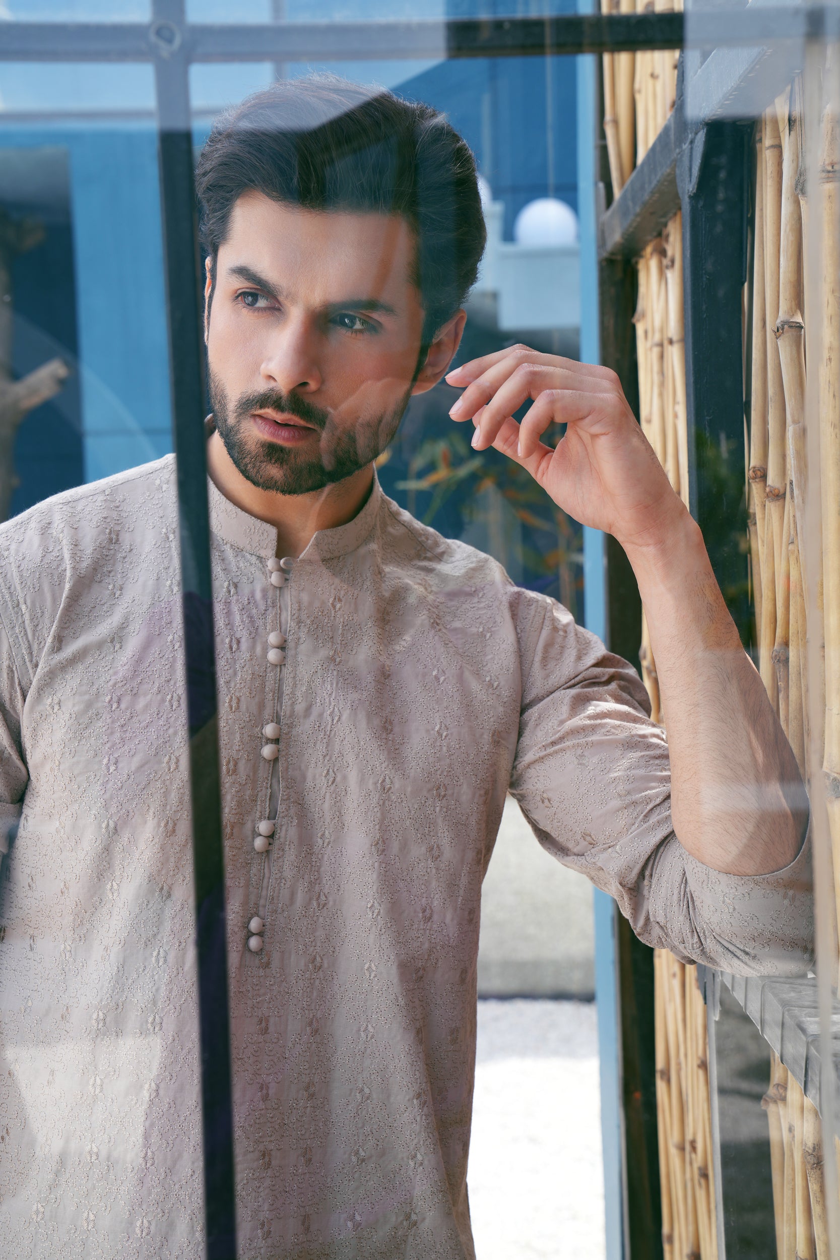 Cantaloupe Thread Work Kurta Set