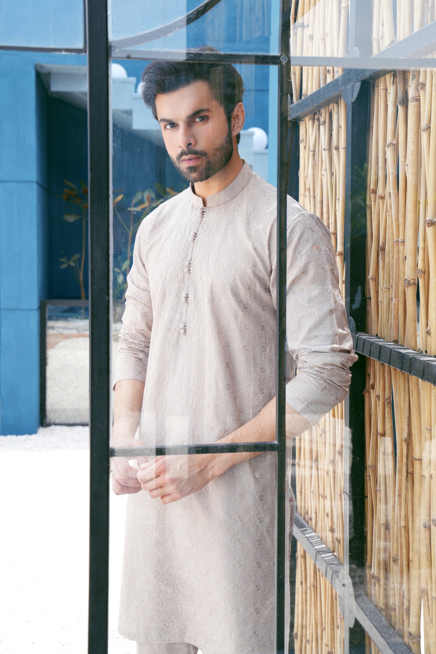 Cantaloupe Thread Work Kurta Set