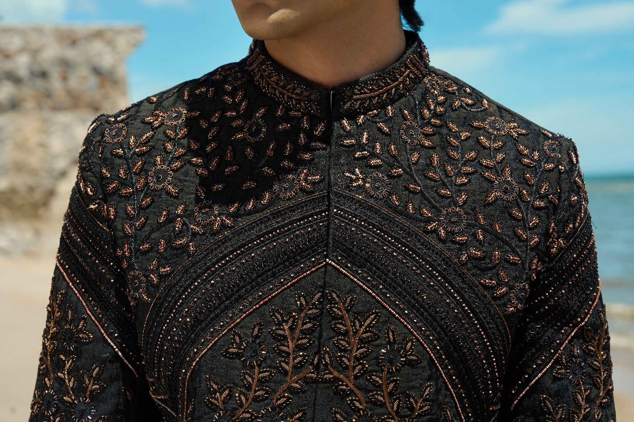 Midnight Ember – Sherwani with Turban