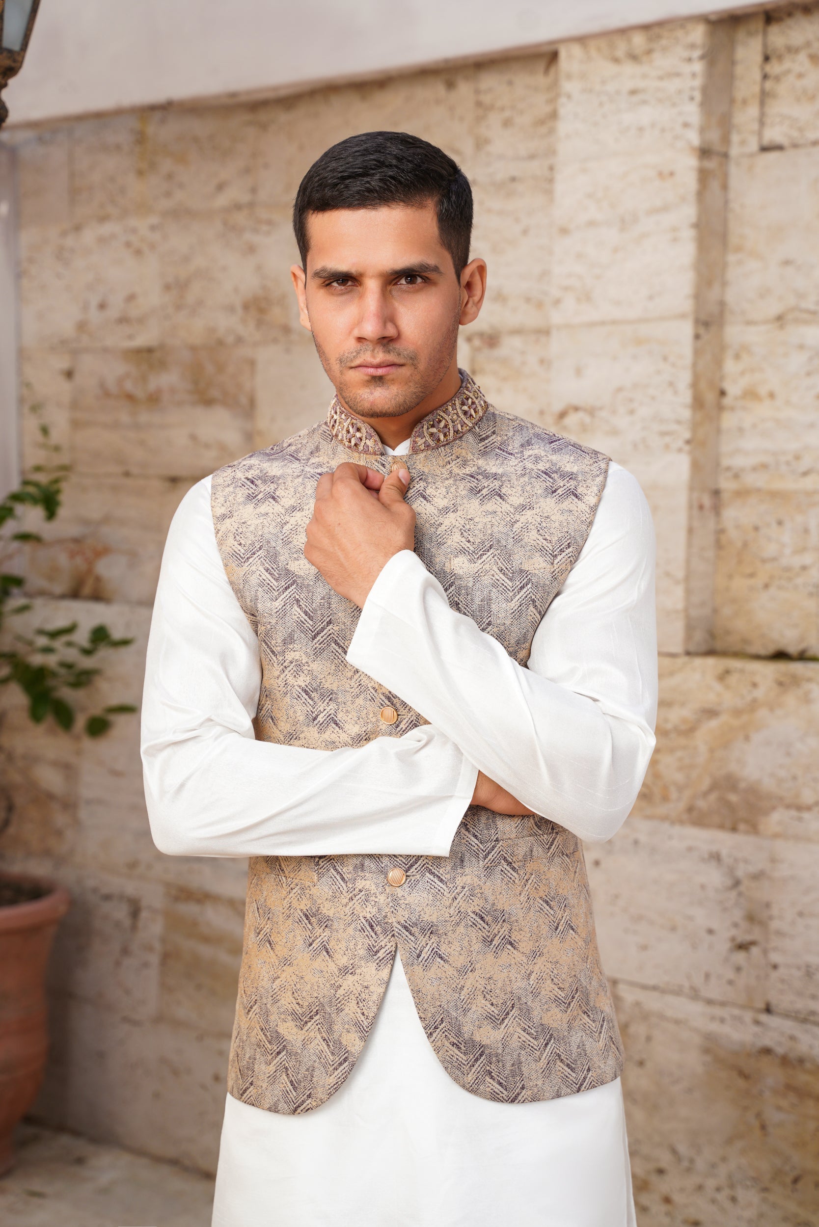 Geometrical patterned  waistcoat