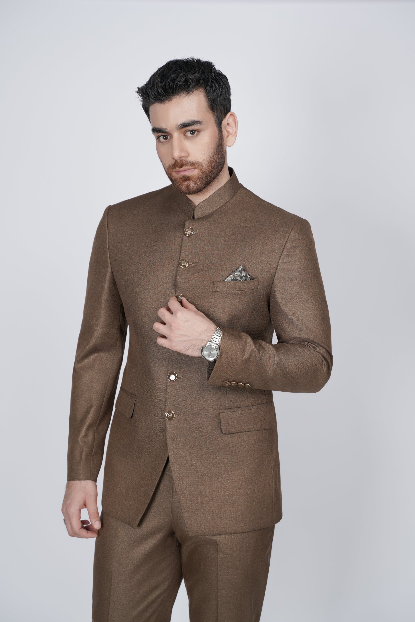 Solid brown prince suit