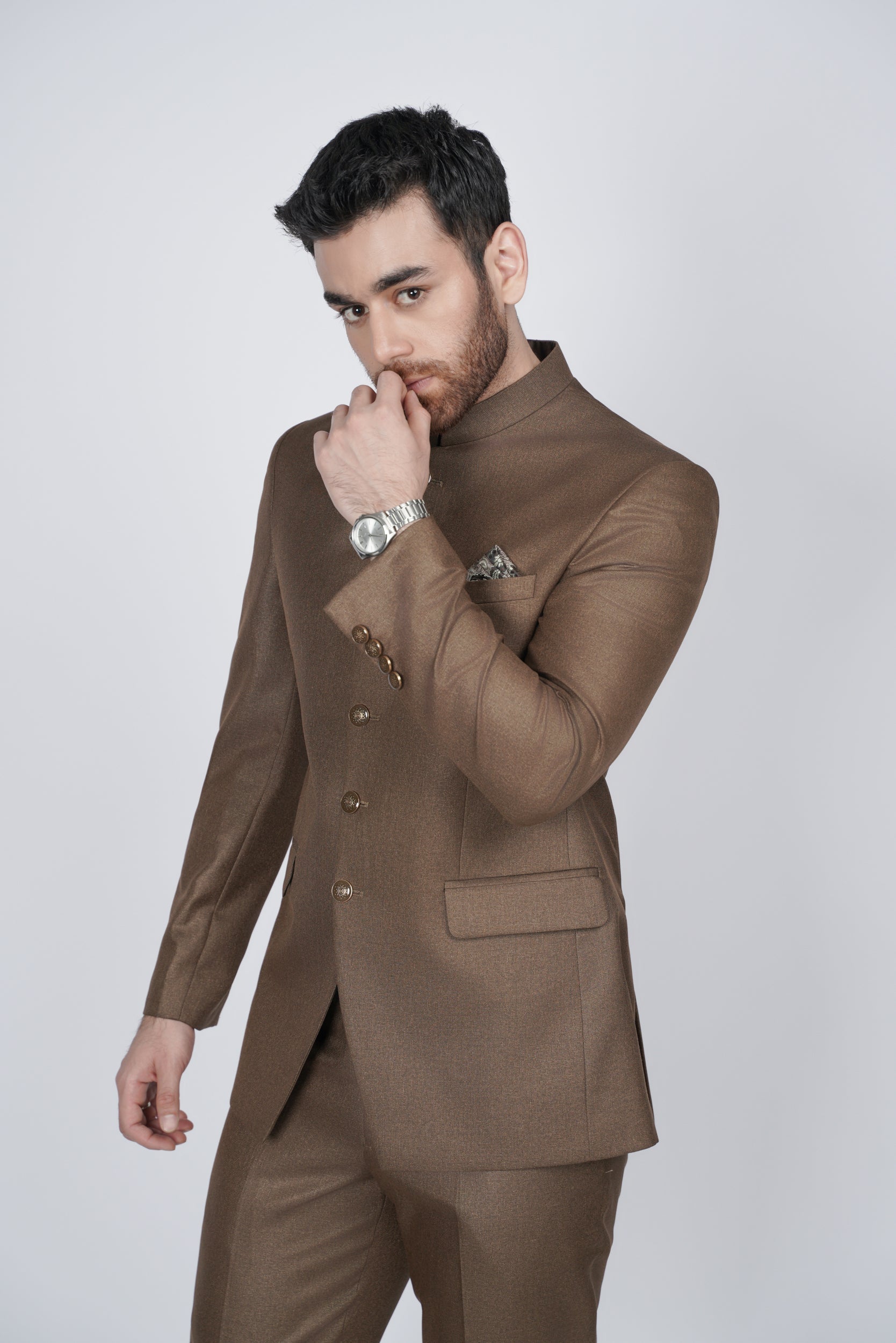 Solid brown prince suit