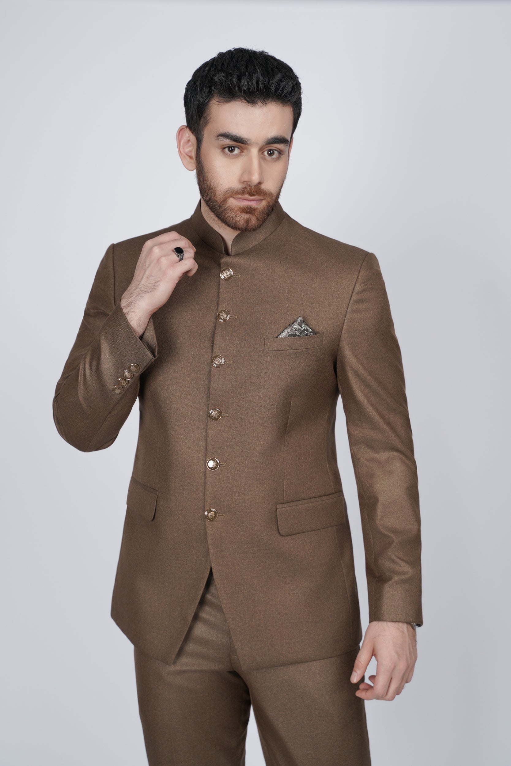 Solid brown prince suit