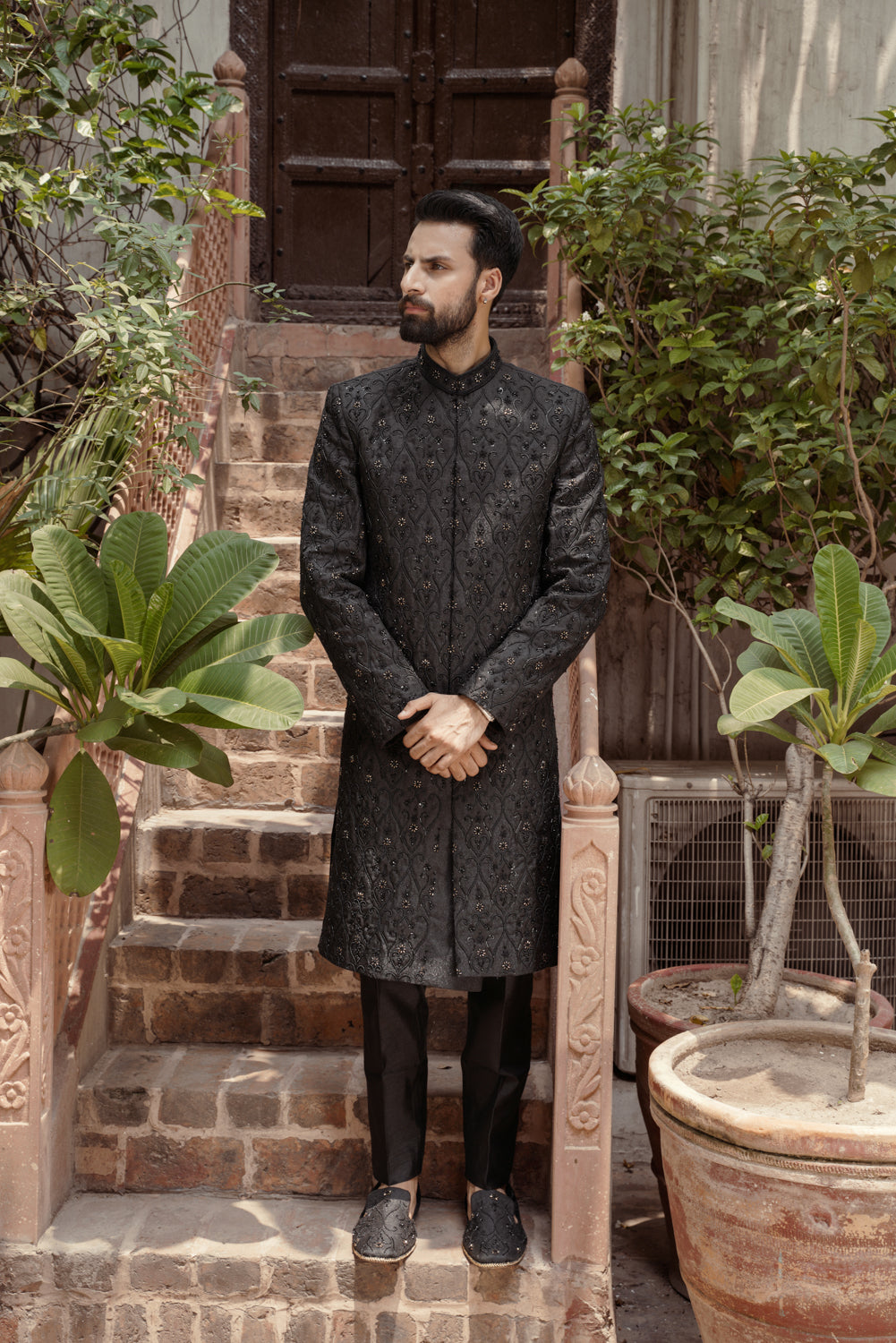 Pitch Black Sherwani