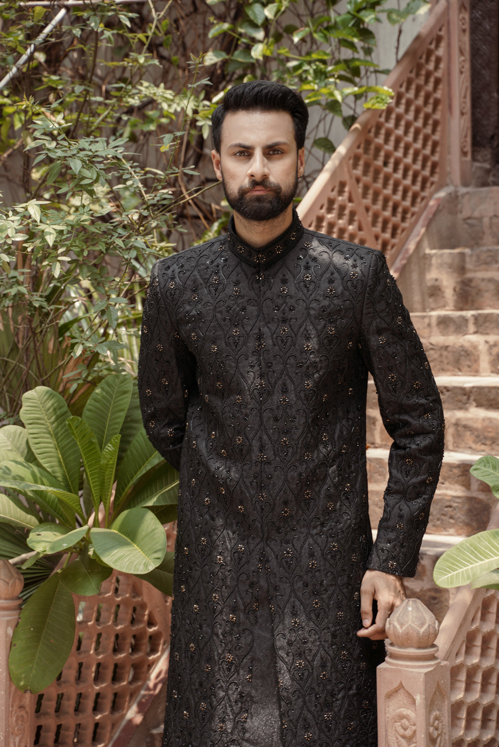 Pitch Black Sherwani