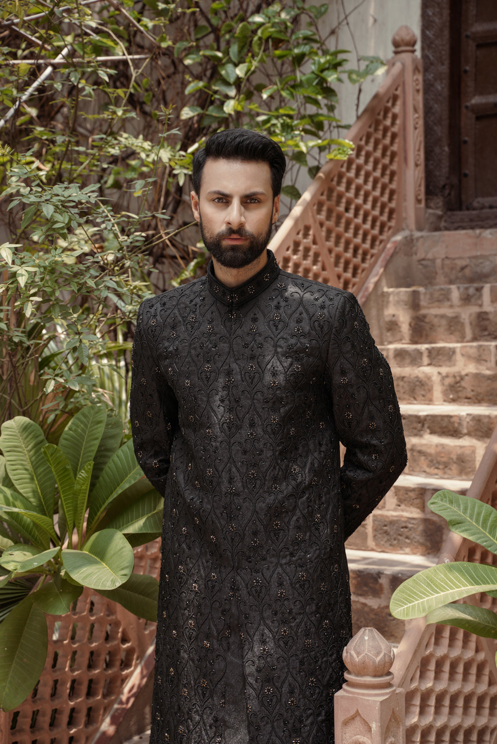 Pitch Black Sherwani