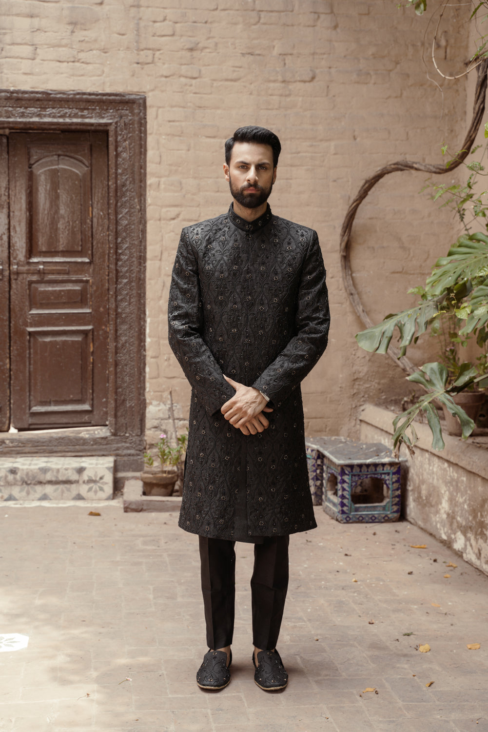 Pitch Black Sherwani