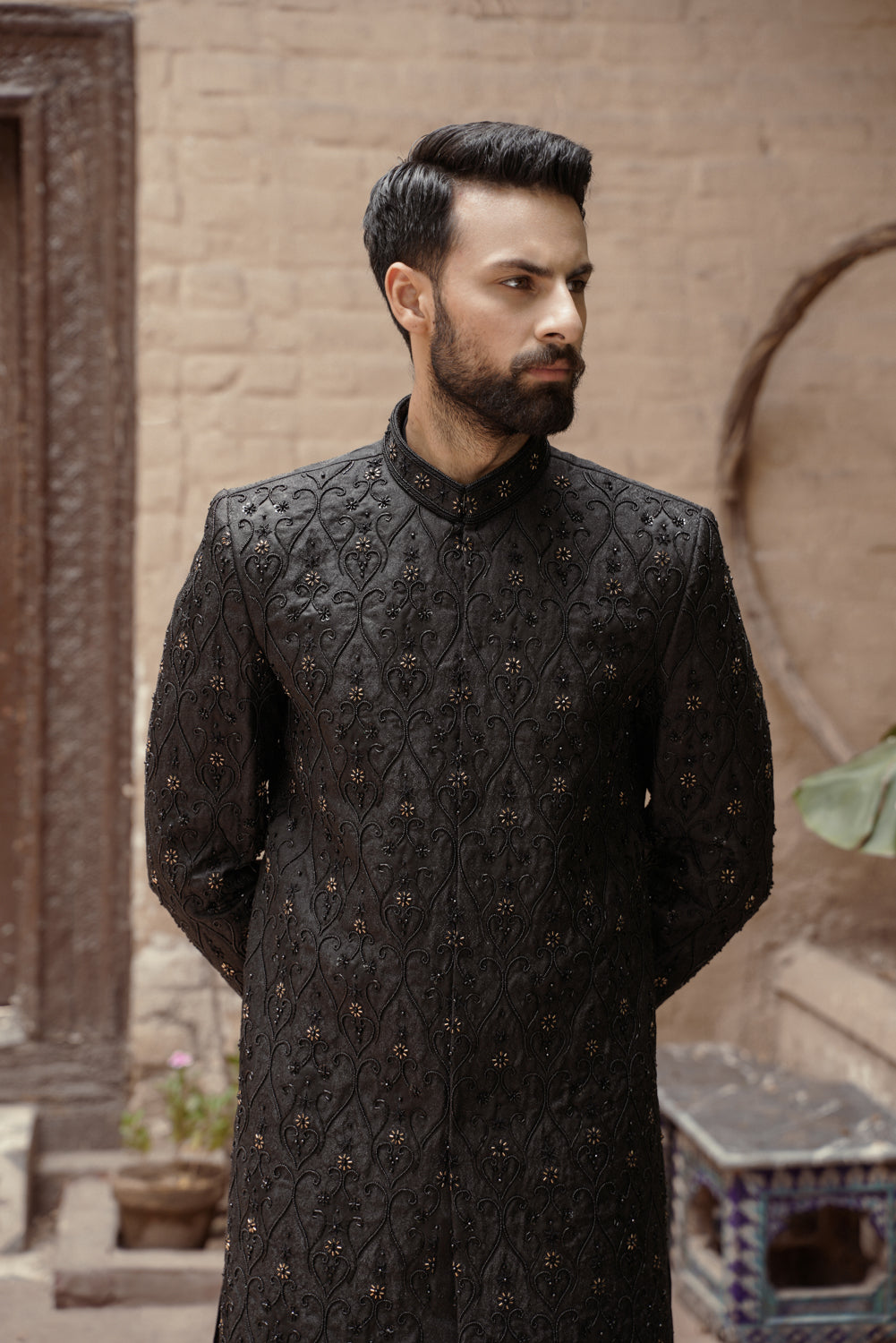 Pitch Black Sherwani