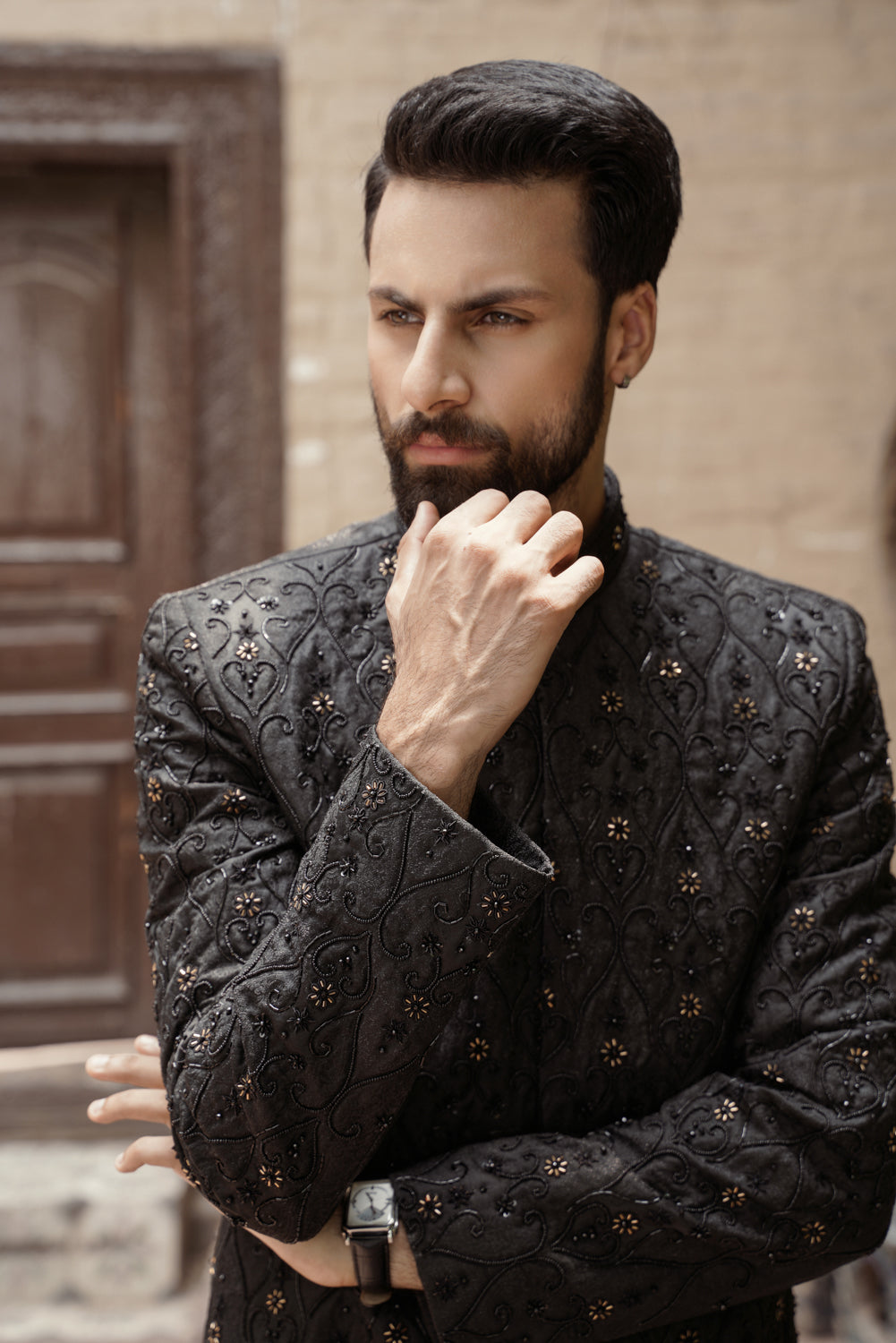 Pitch Black Sherwani