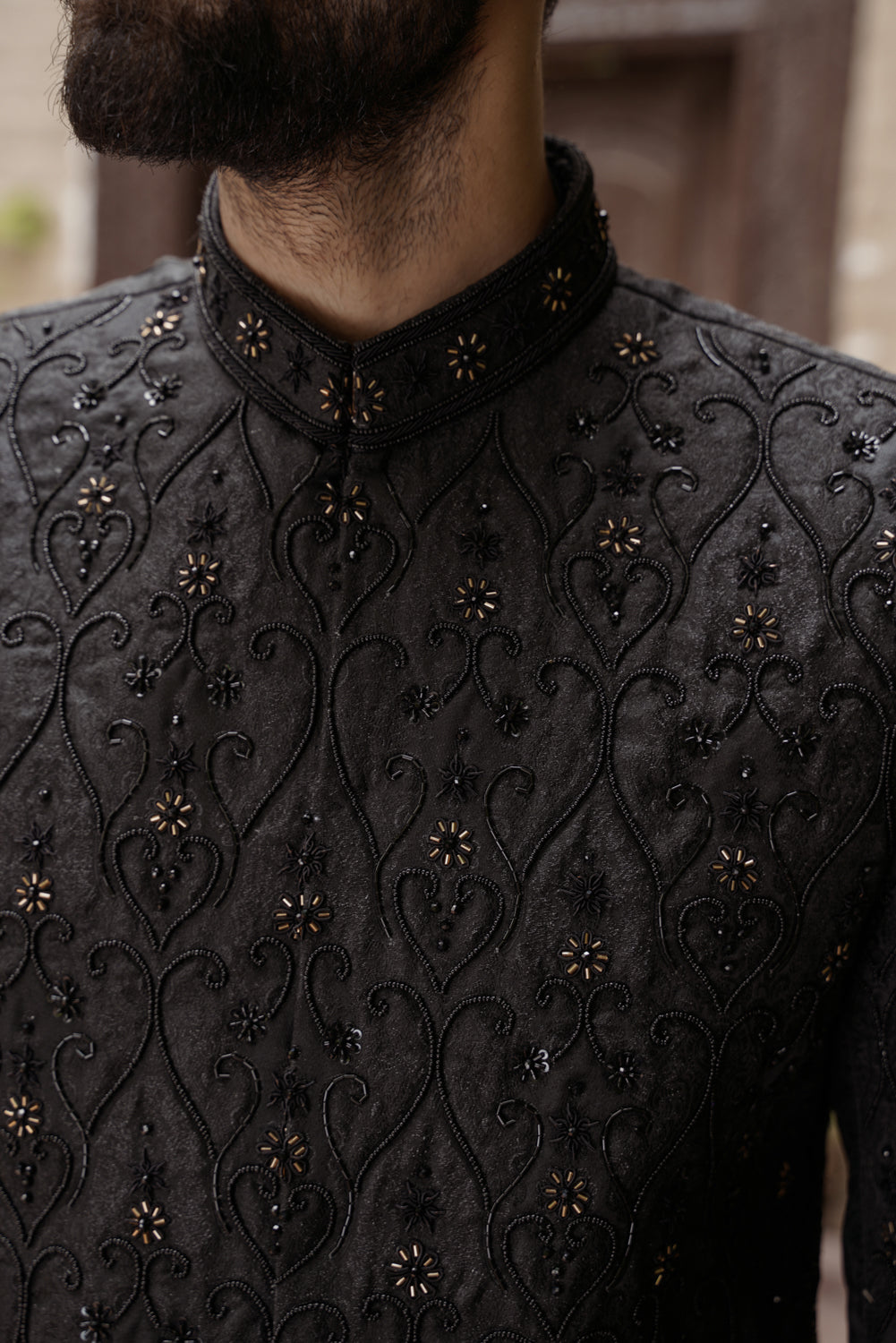 Pitch Black Sherwani