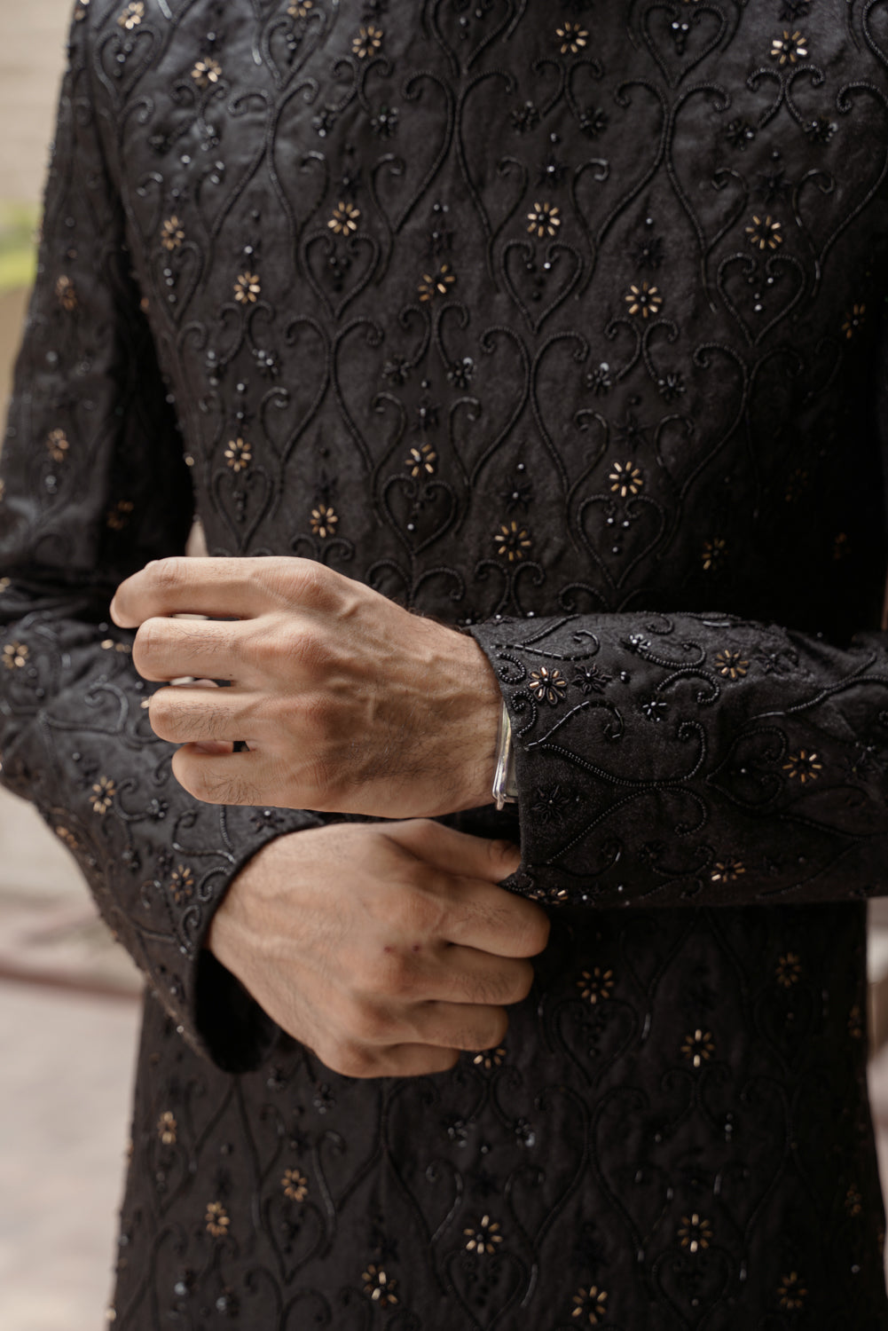 Pitch Black Sherwani