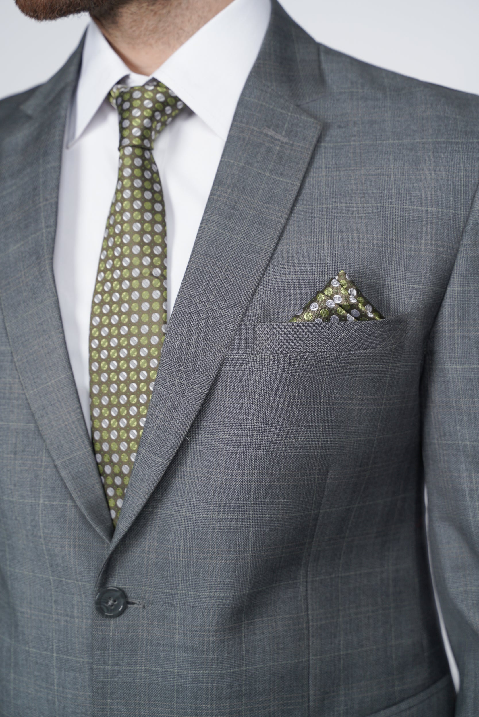 Gray two piece suit