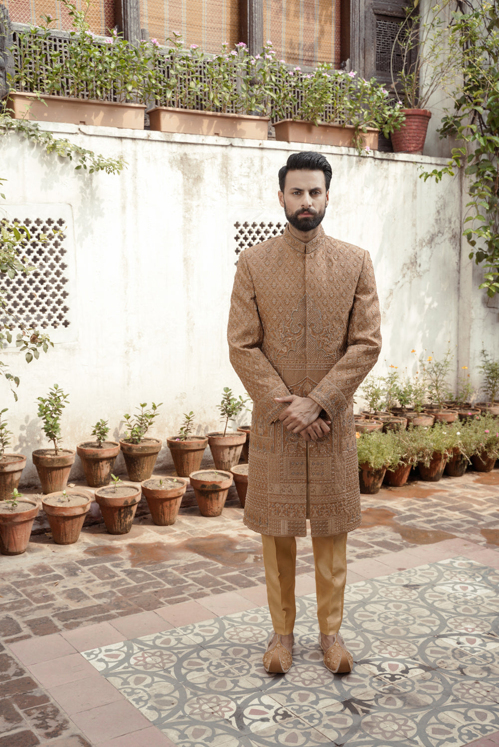 Brown Thread work  Sherwani