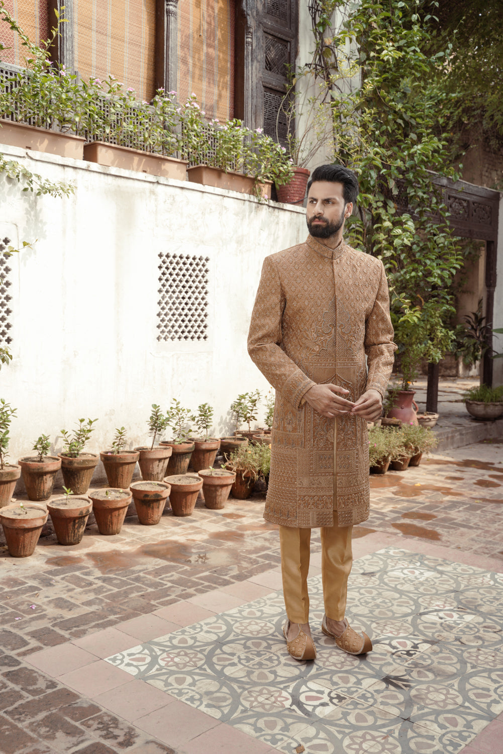 Brown Thread work  Sherwani