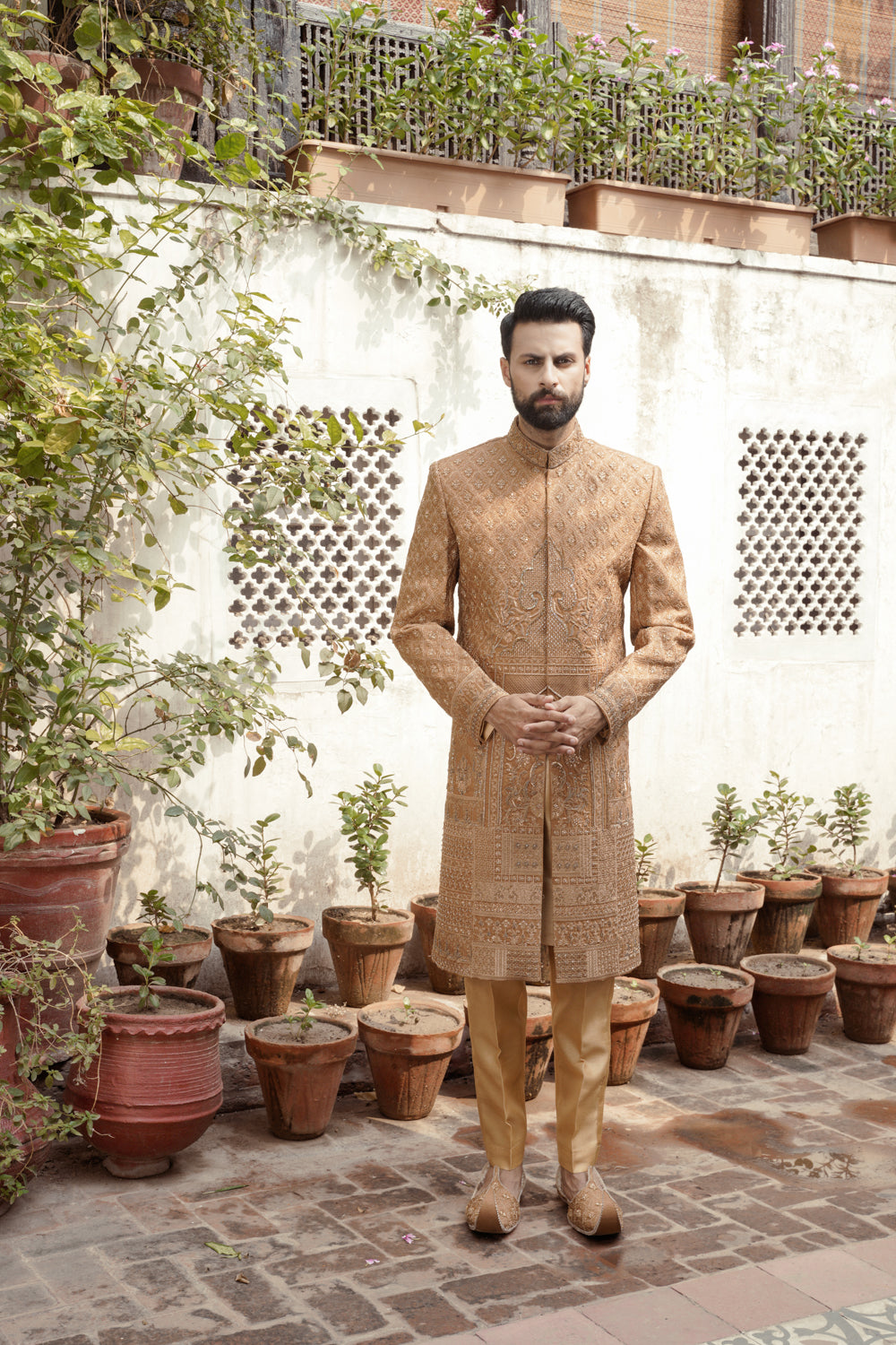 Brown Thread work  Sherwani