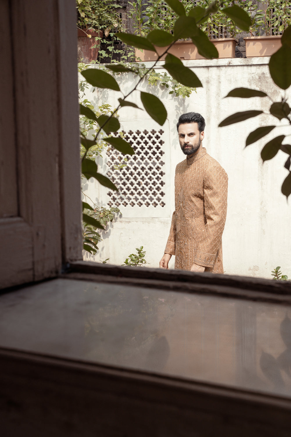 Brown Thread work  Sherwani