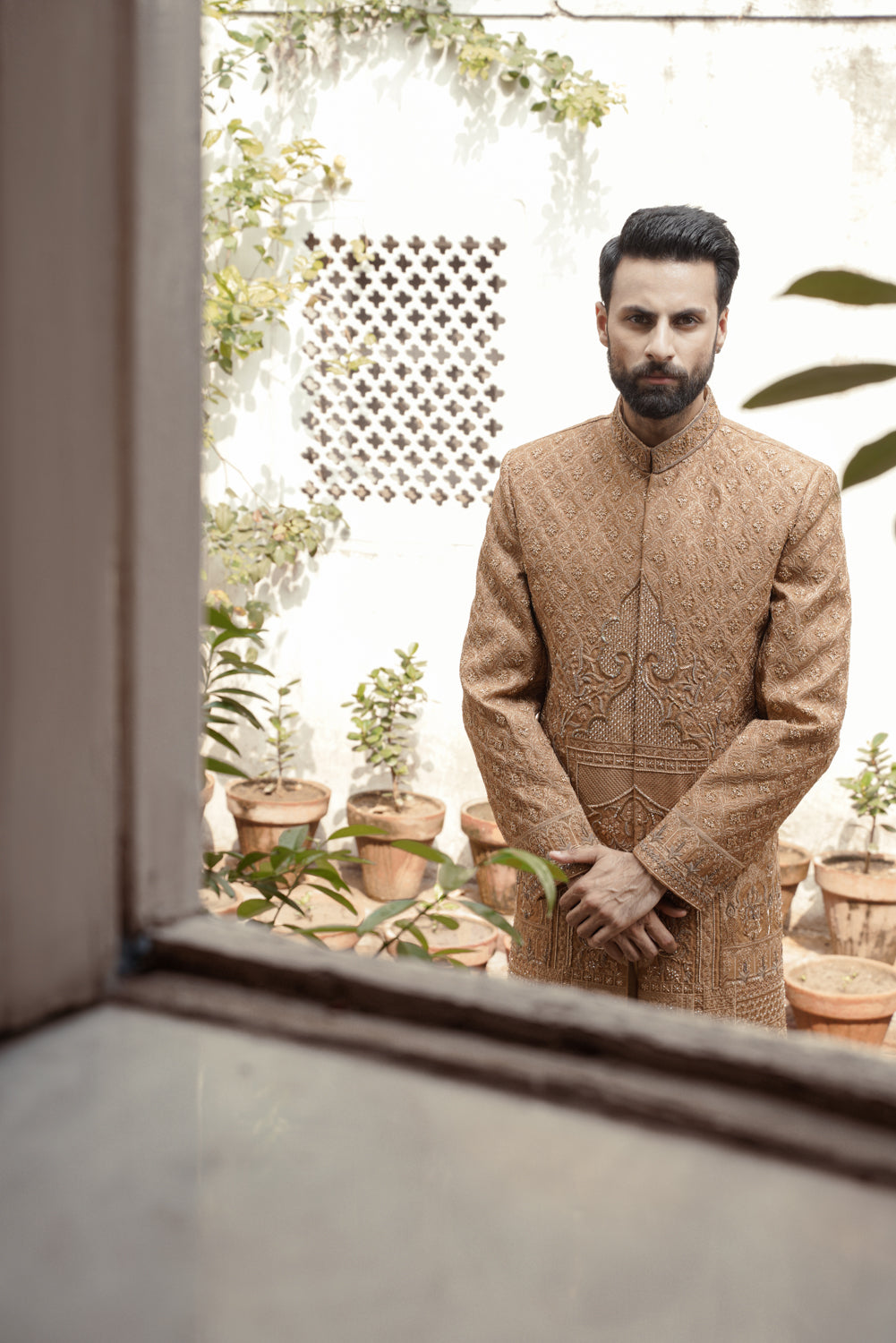 Brown Thread work  Sherwani