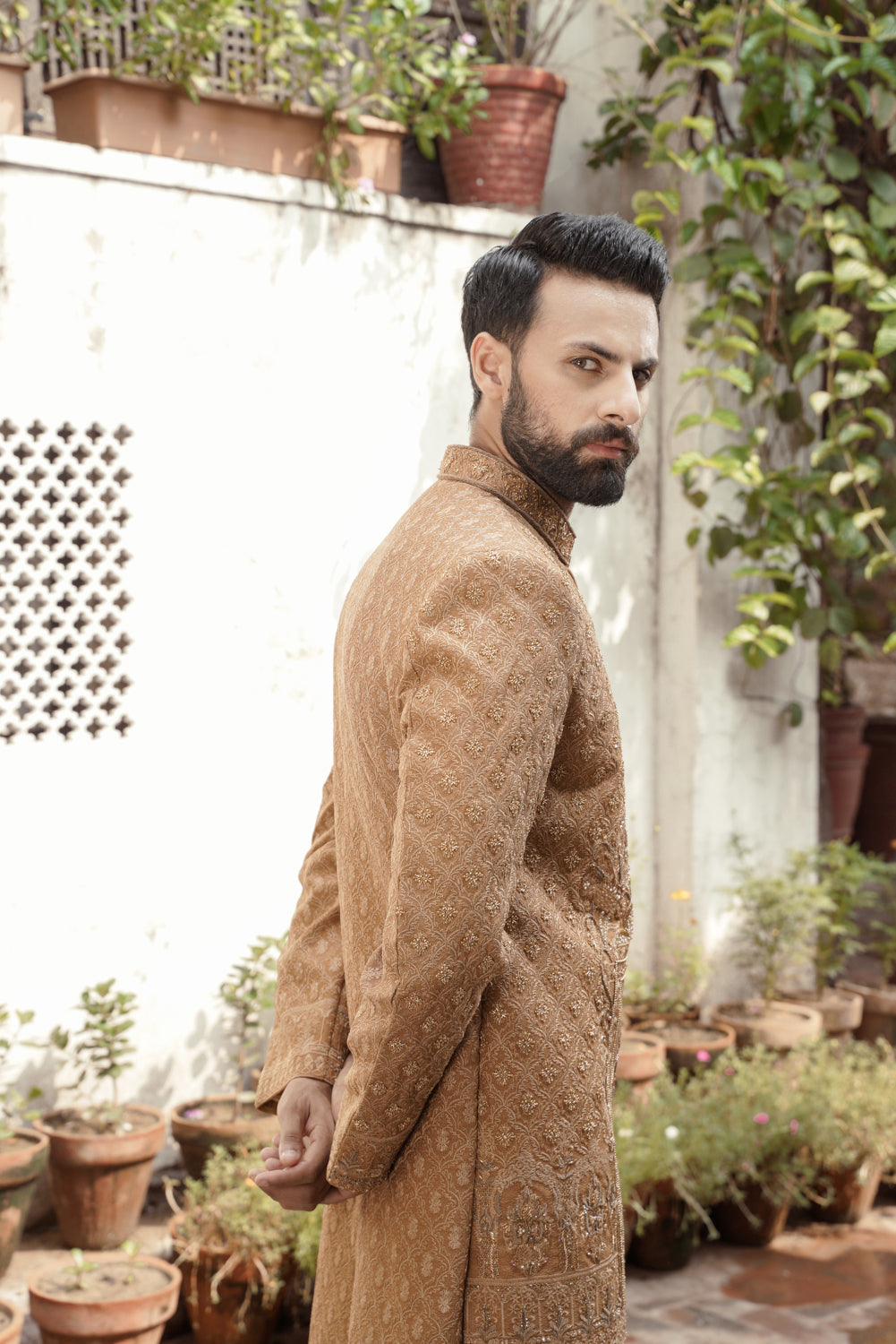 Brown Thread work  Sherwani