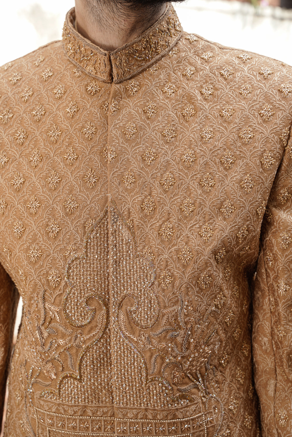 Brown Thread work  Sherwani